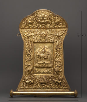Brass Metal Thangka with Manjushri Carved | Bodhisattva of Knowledge and Wisdom