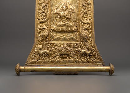 Brass Metal Thangka with Manjushri Carved | Bodhisattva of Knowledge and Wisdom