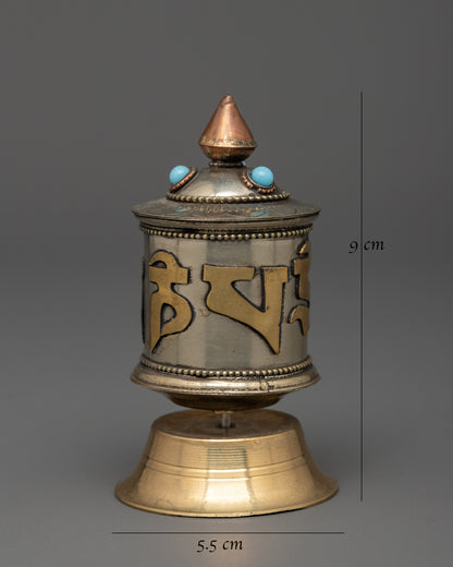 Spiritual Meditation Tool Prayer Wheel | Sacred Ritual Item for Peace & Blessings