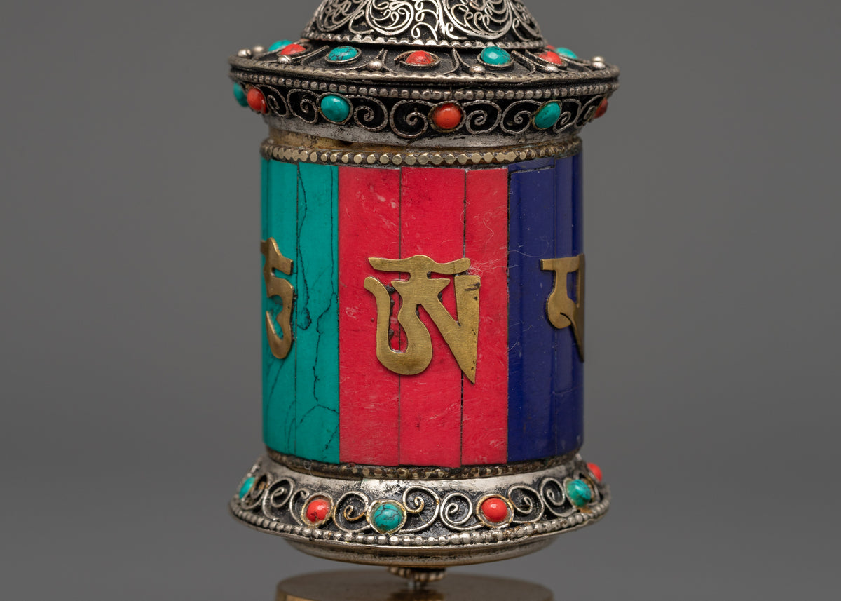 Handmade Buddhist Spiritual Prayer Wheel | Tibetan Ritual Art