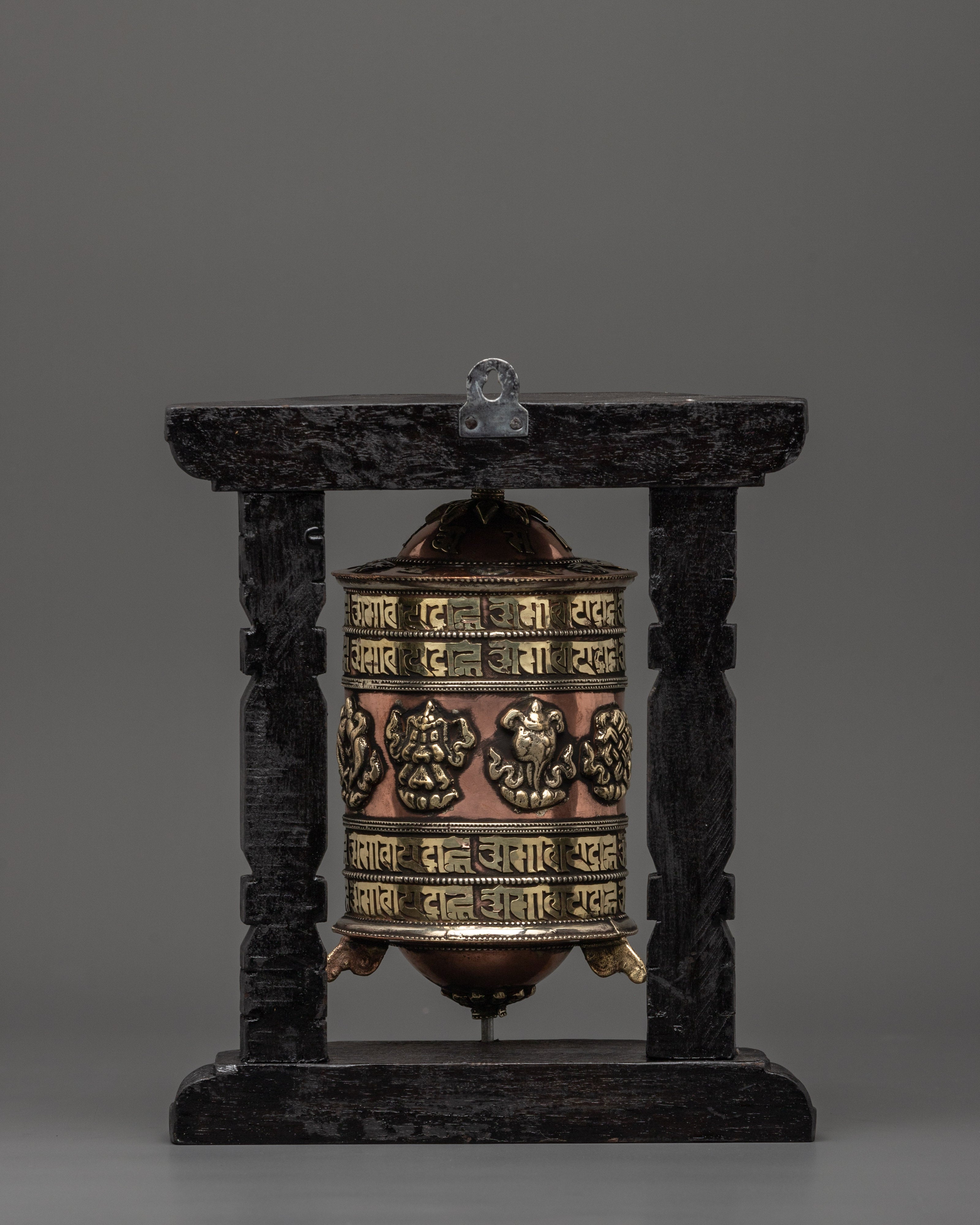 Prayer Wheel for Shrine | Handcrafted Tibetan Buddhist Altar