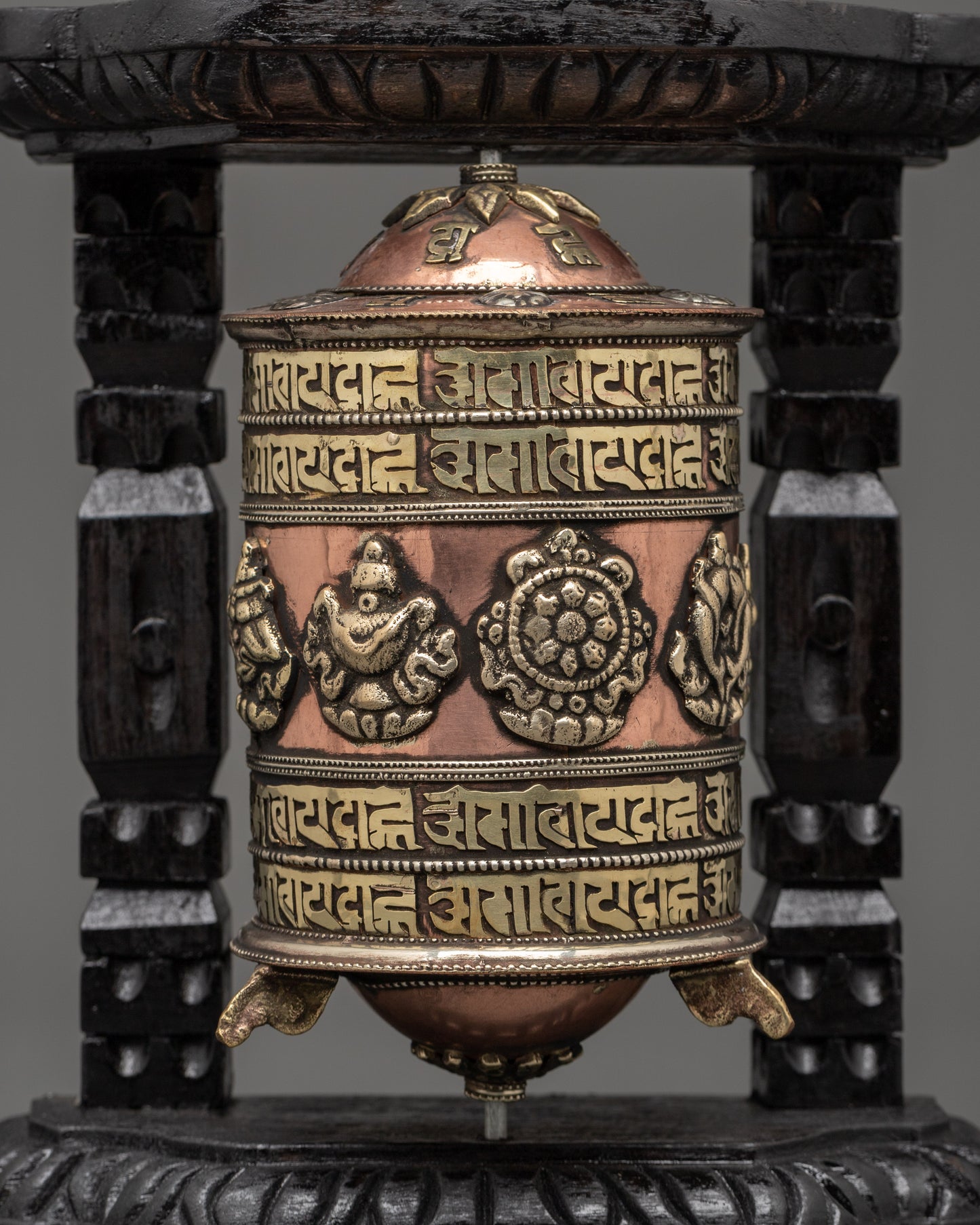 Prayer Wheel for Shrine | Handcrafted Tibetan Buddhist Altar