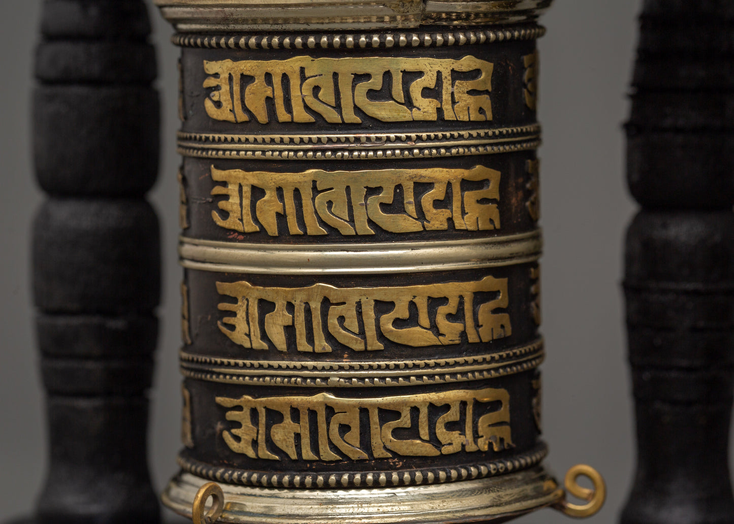 Triple Tibetan Prayer Wheel Set | Buddhist Meditation Decor Piece