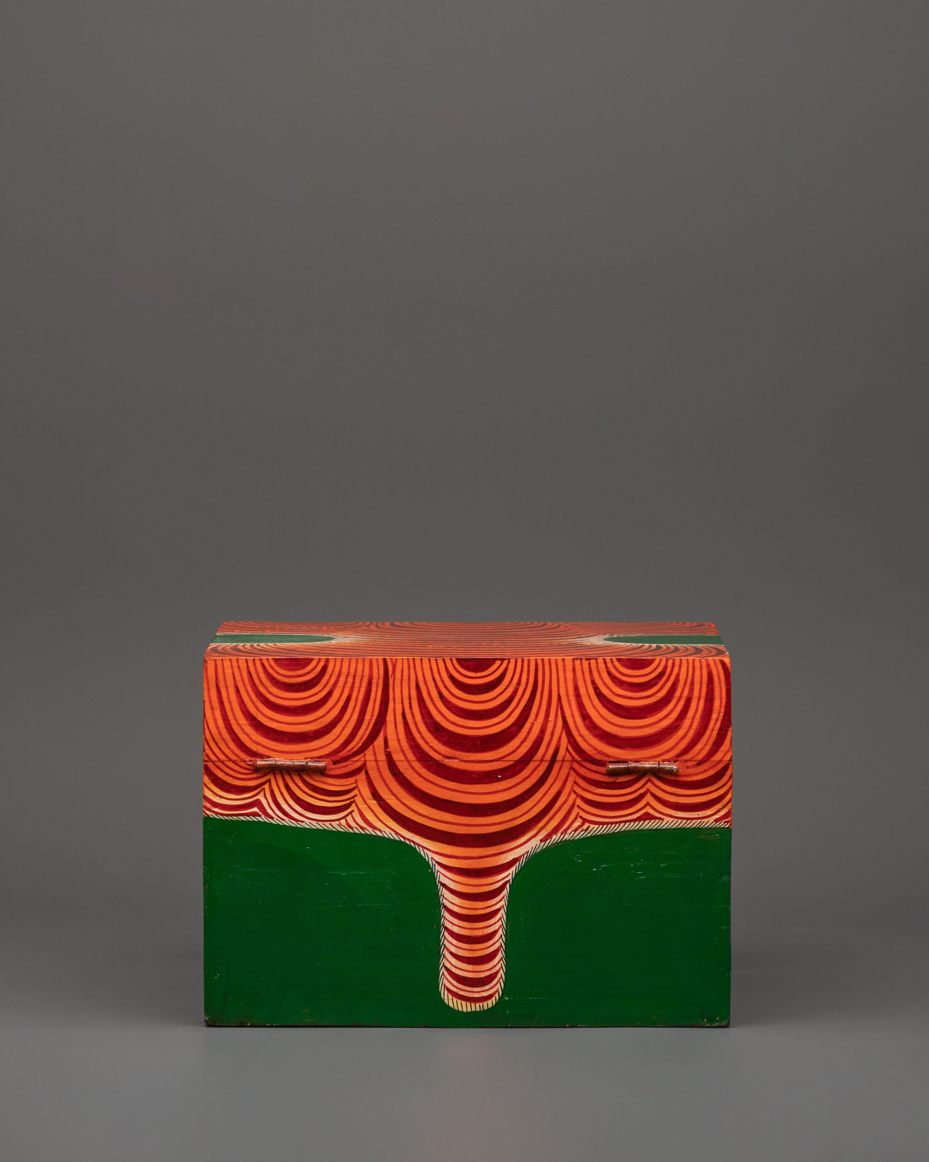 Hand-Painted Tibetan Tiger Box | Red Color Ritual Storage