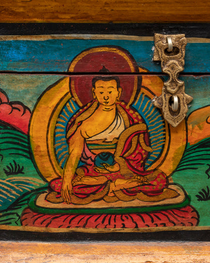 Tibetan Wooden Buddha Box | Perfect for Ritual Use