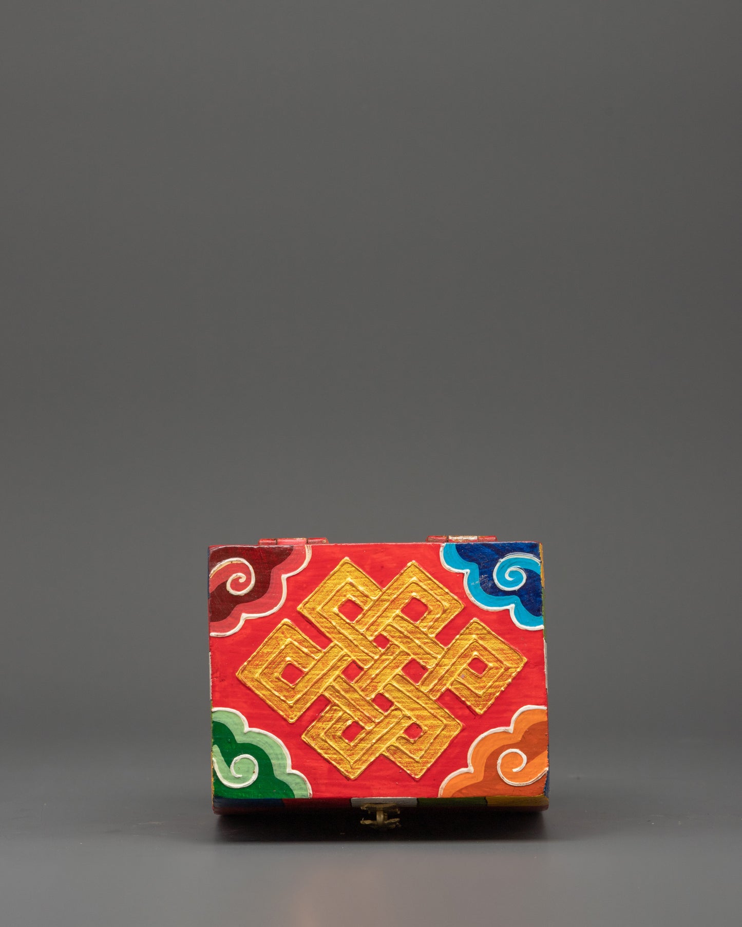 Wooden Box with Buddha Eyes | Tibetan Prayer Flag Colors