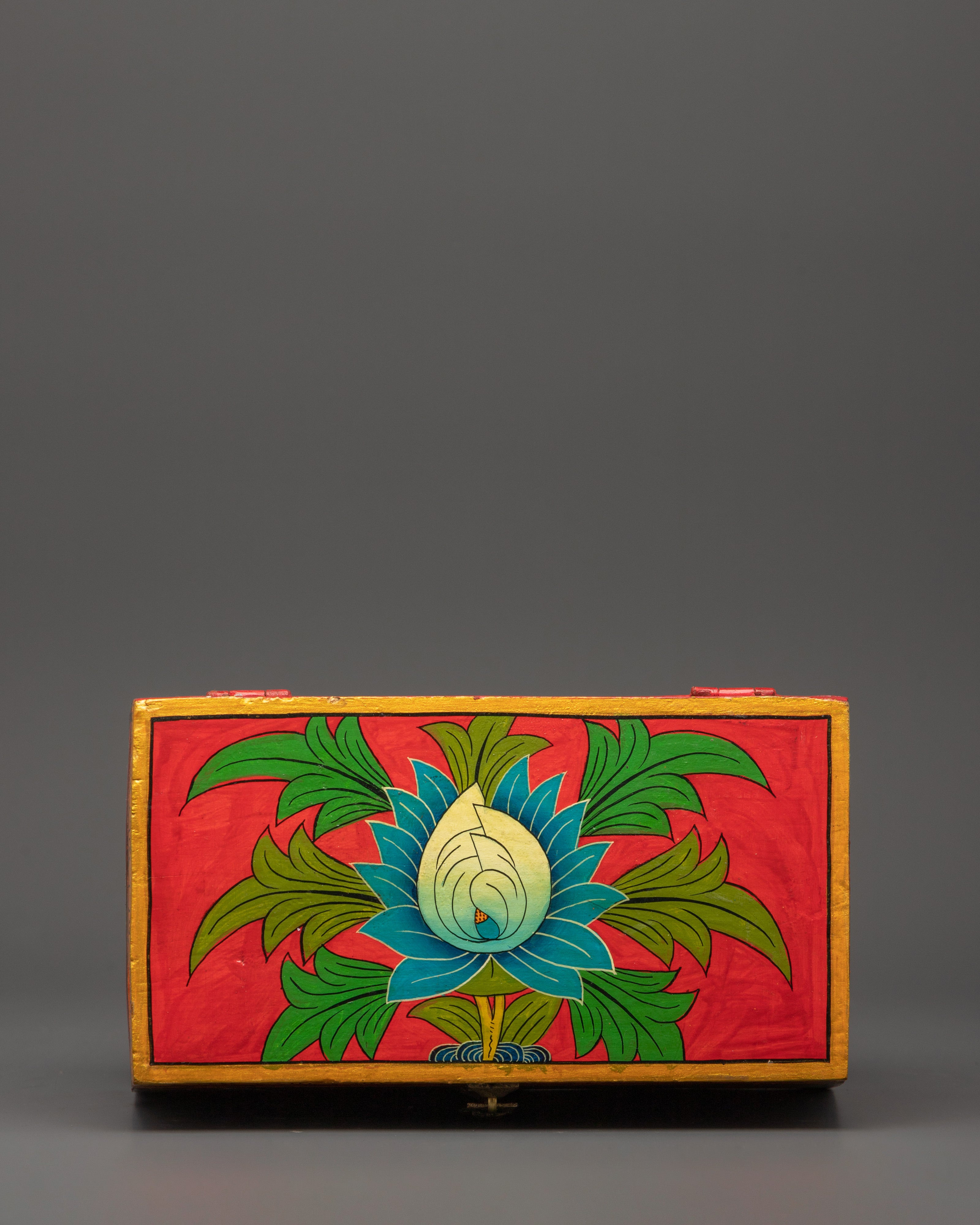 Tibetan Wooden Box | Shakyamuni Buddha and Medicine Buddha