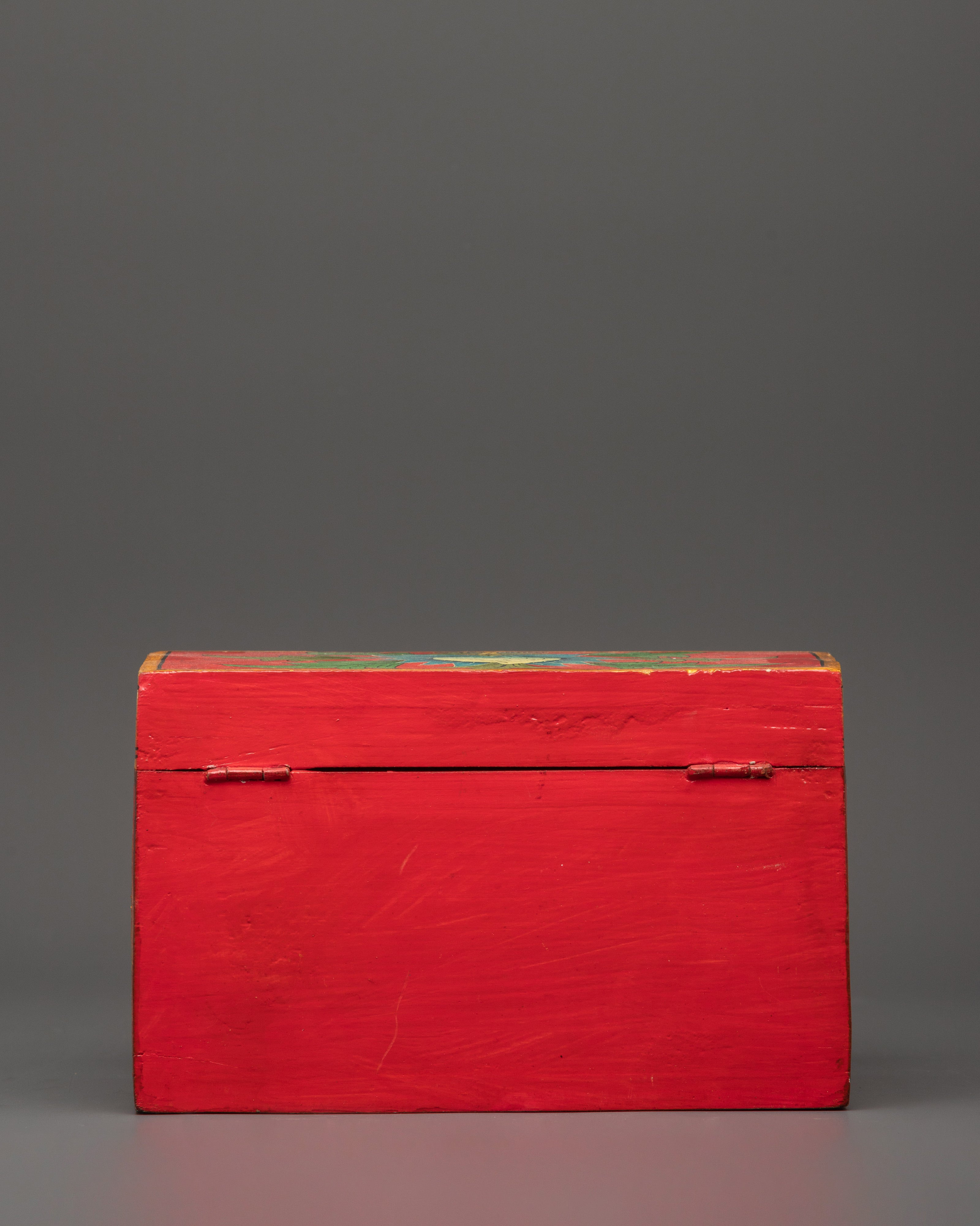 Tibetan Wooden Box | Shakyamuni Buddha and Medicine Buddha