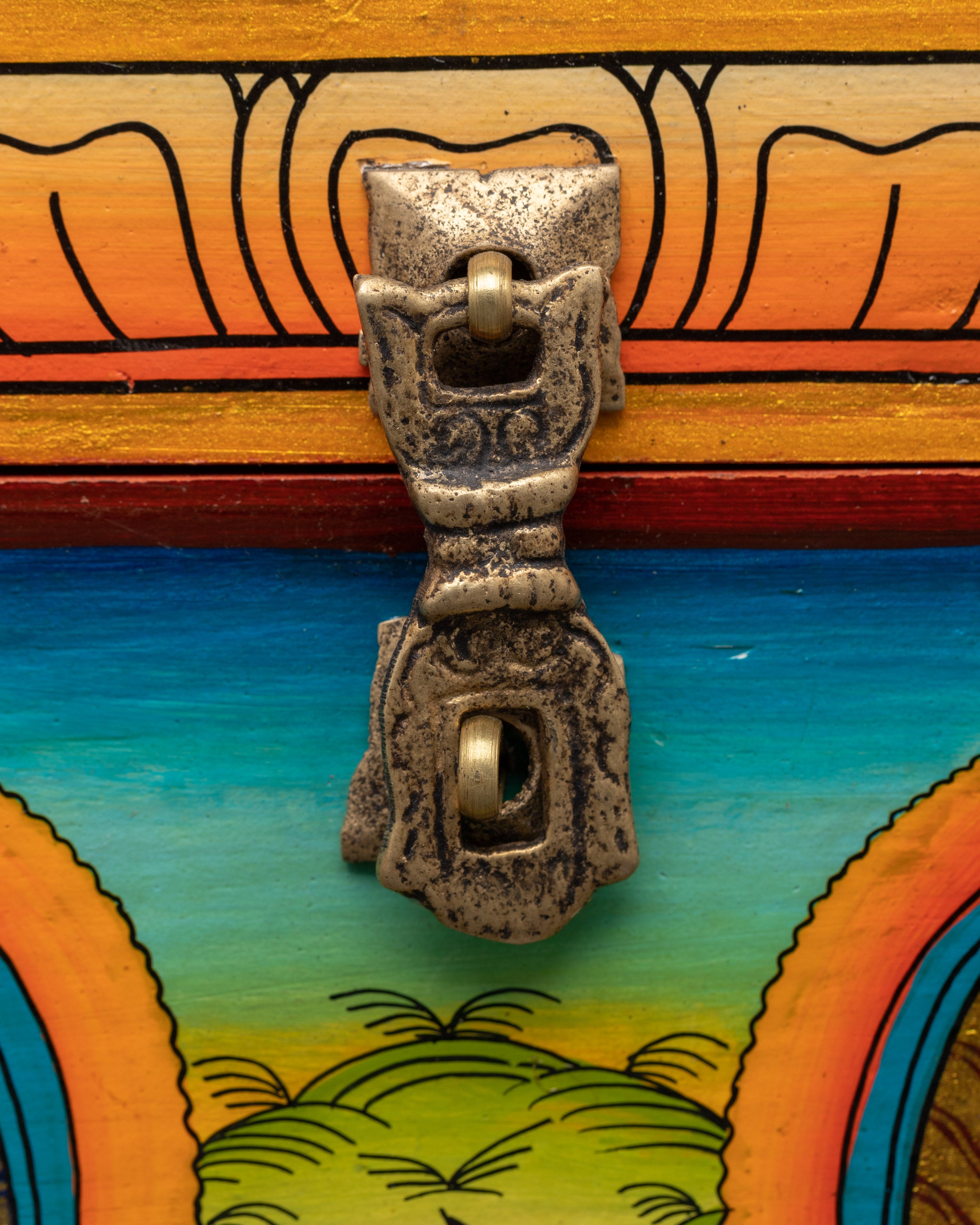 Tibetan Wooden Box | Shakyamuni Buddha and Medicine Buddha