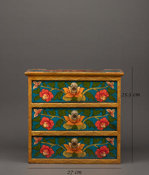 Tibetan Drawer Box | Spiritual and Decorative Accent Piece