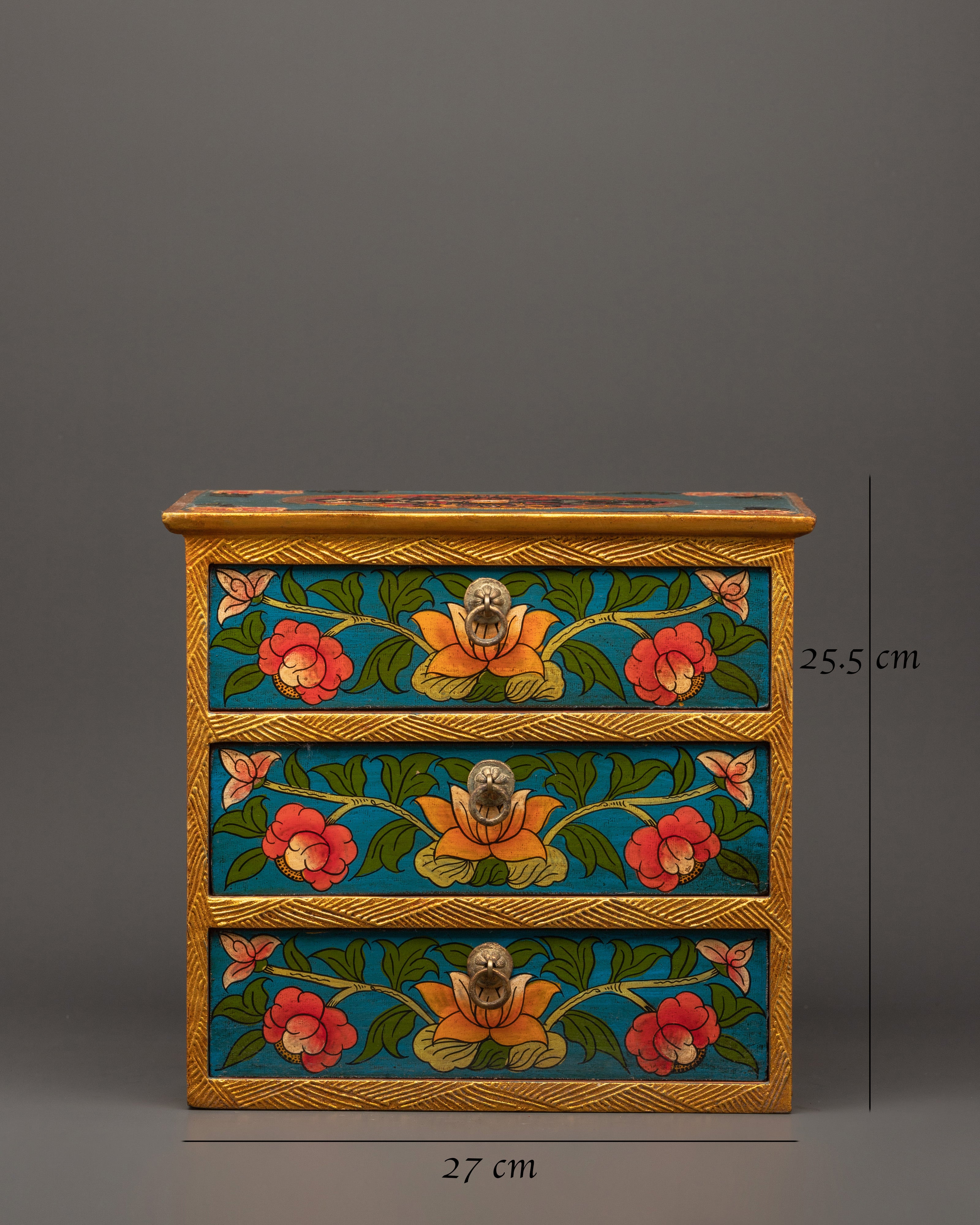 Tibetan Drawer Box | Spiritual and Decorative Accent Piece