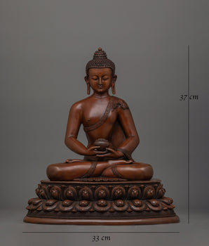 Amitabha Buddha Oxidized Copper Statue | Handcrafted Meditation Deity