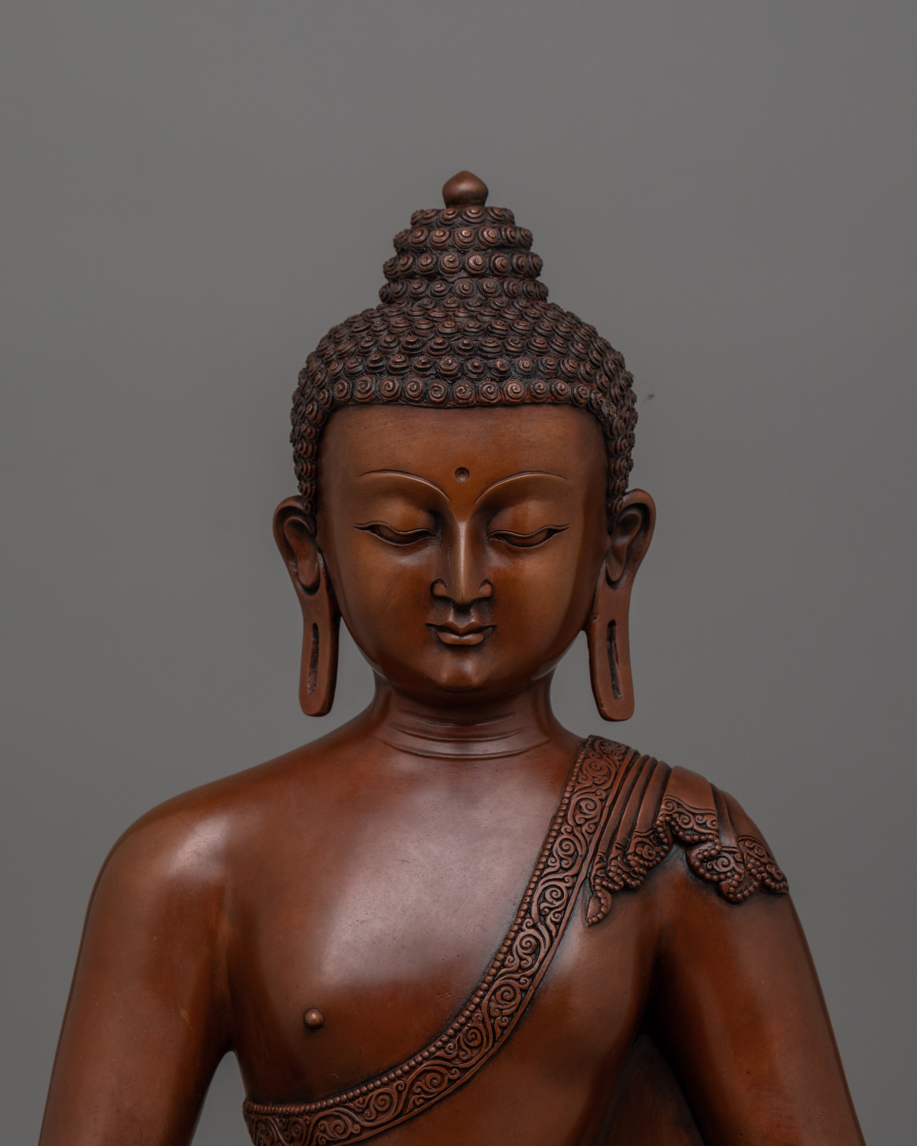 Amitabha Buddha Oxidized Copper Statue | Handcrafted Meditation Deity