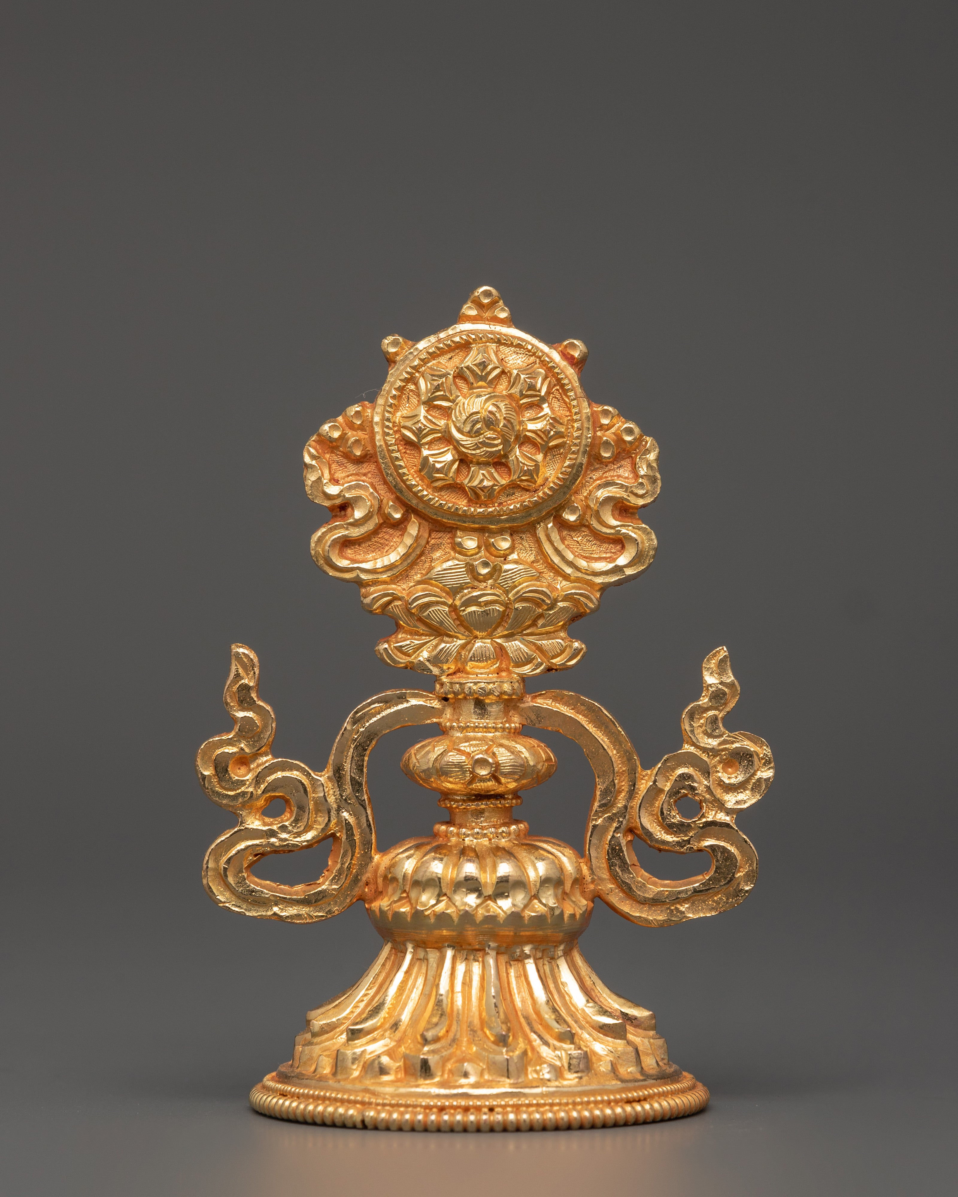 Gold Plated Copper 8 Auspicious Symbols | Tibetan Buddhist Altar Decor
