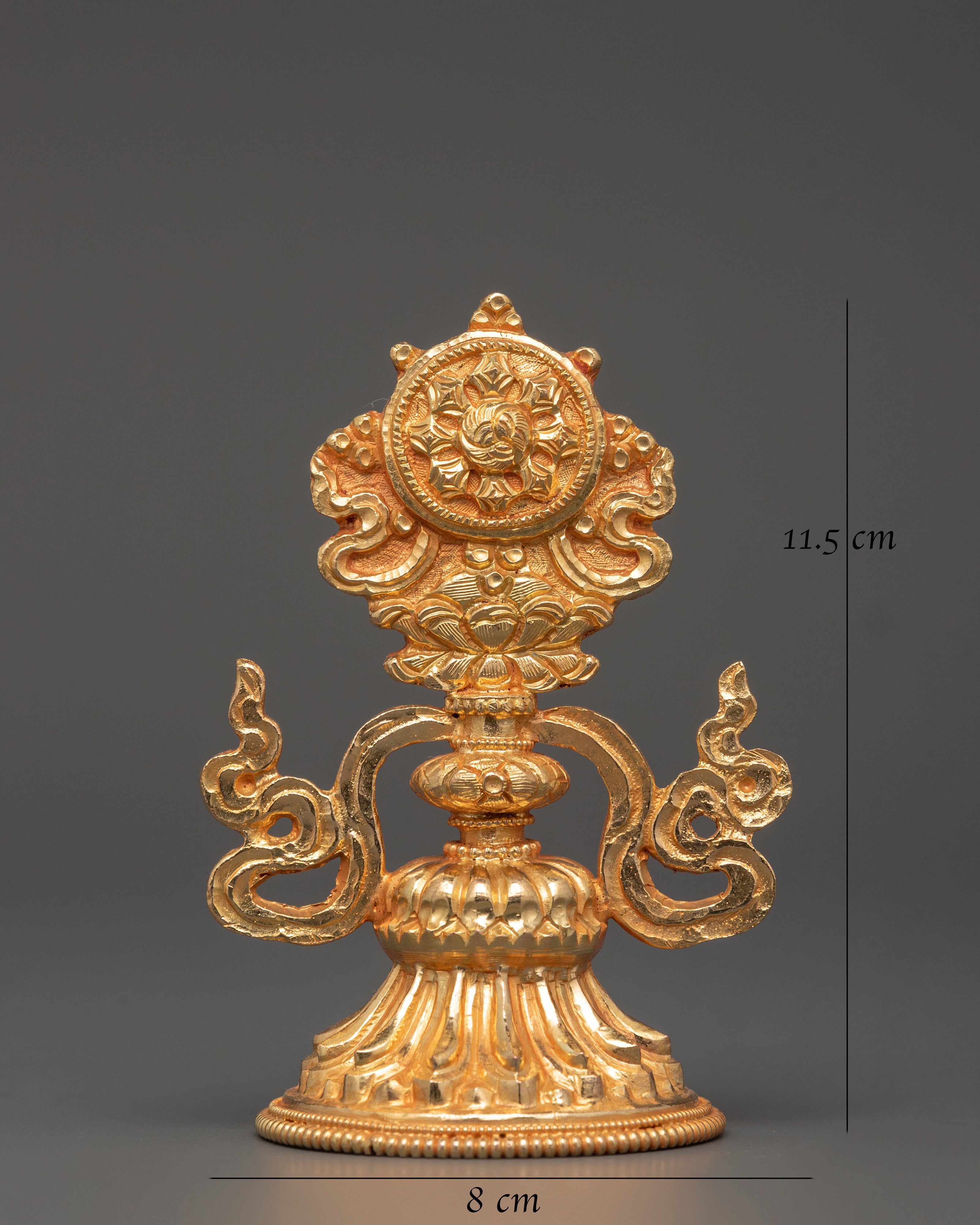 Gold Plated Copper 8 Auspicious Symbols | Tibetan Buddhist Altar Decor