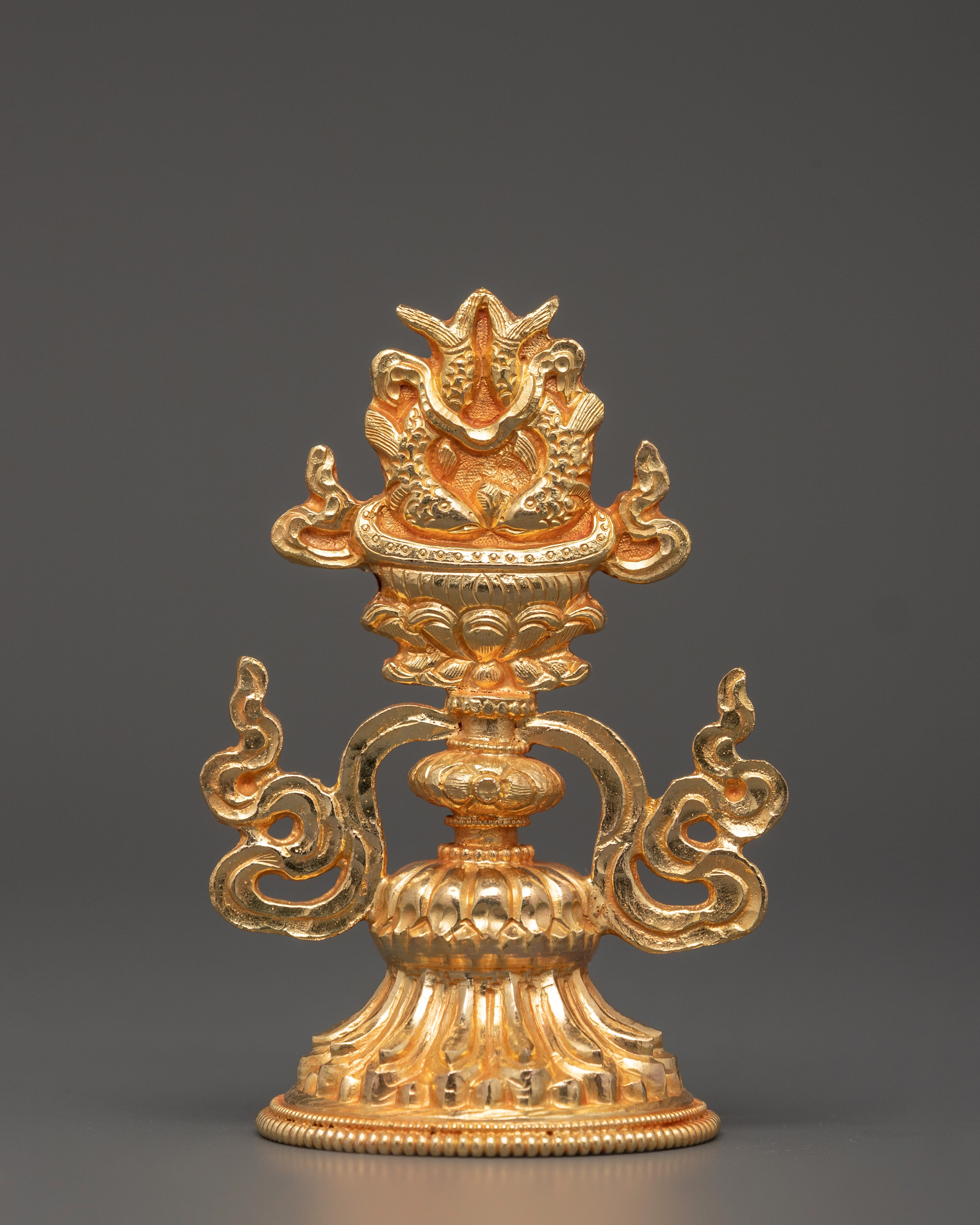 Gold Plated Copper 8 Auspicious Symbols | Tibetan Buddhist Altar Decor