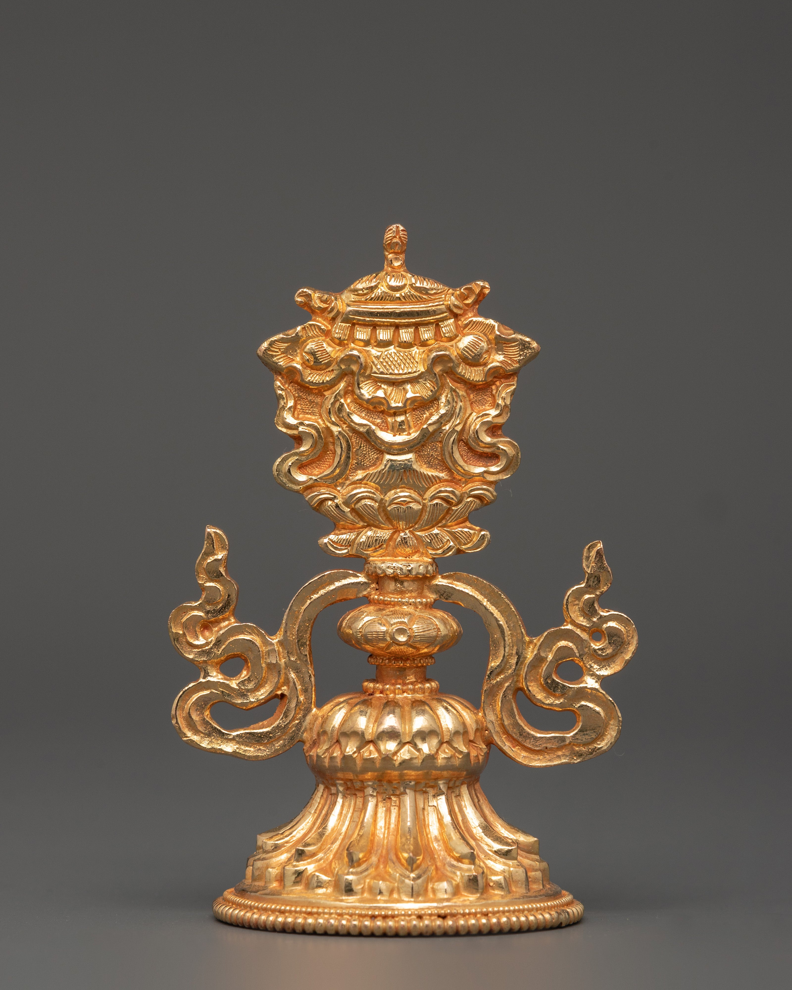 Gold Plated Copper 8 Auspicious Symbols | Tibetan Buddhist Altar Decor