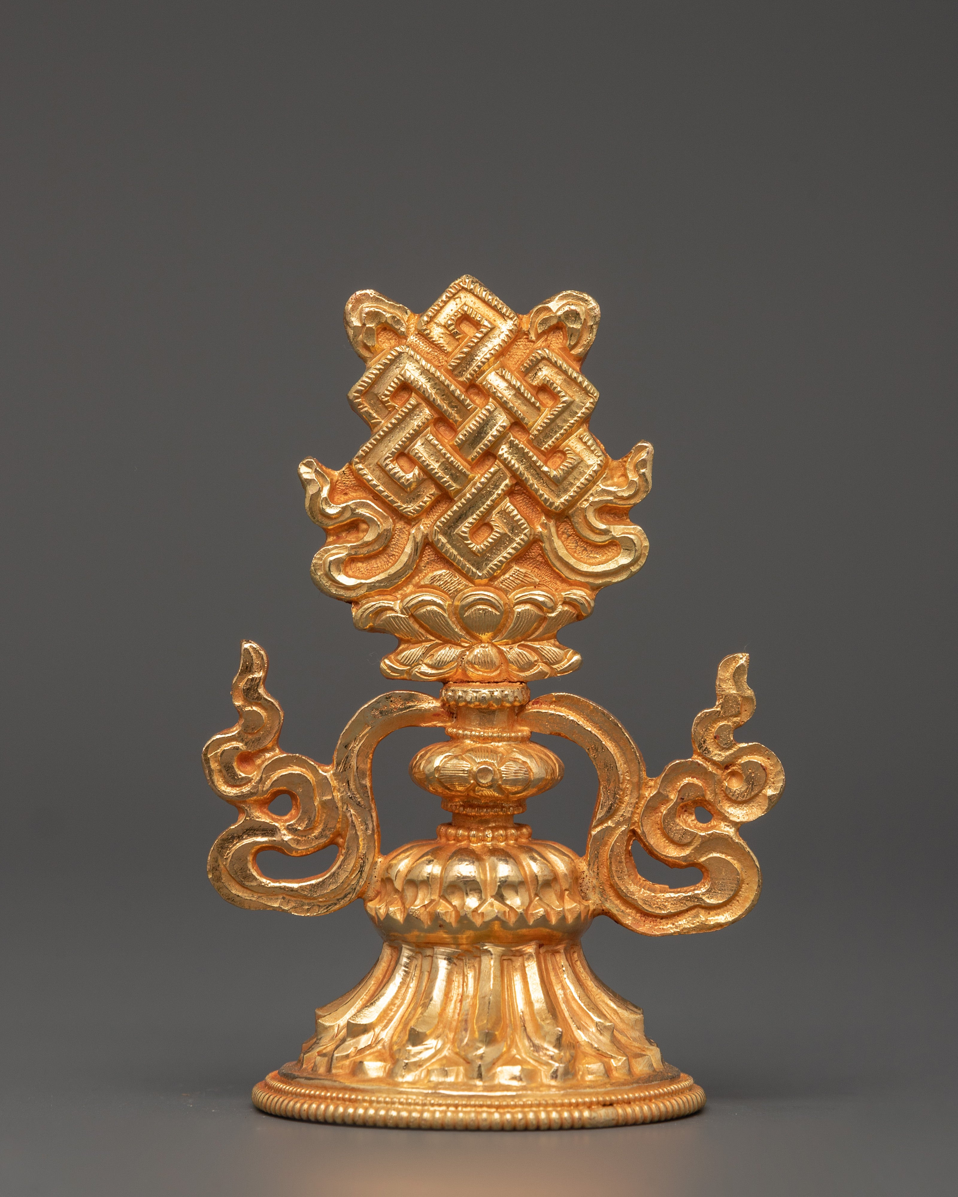 Gold Plated Copper 8 Auspicious Symbols | Tibetan Buddhist Altar Decor
