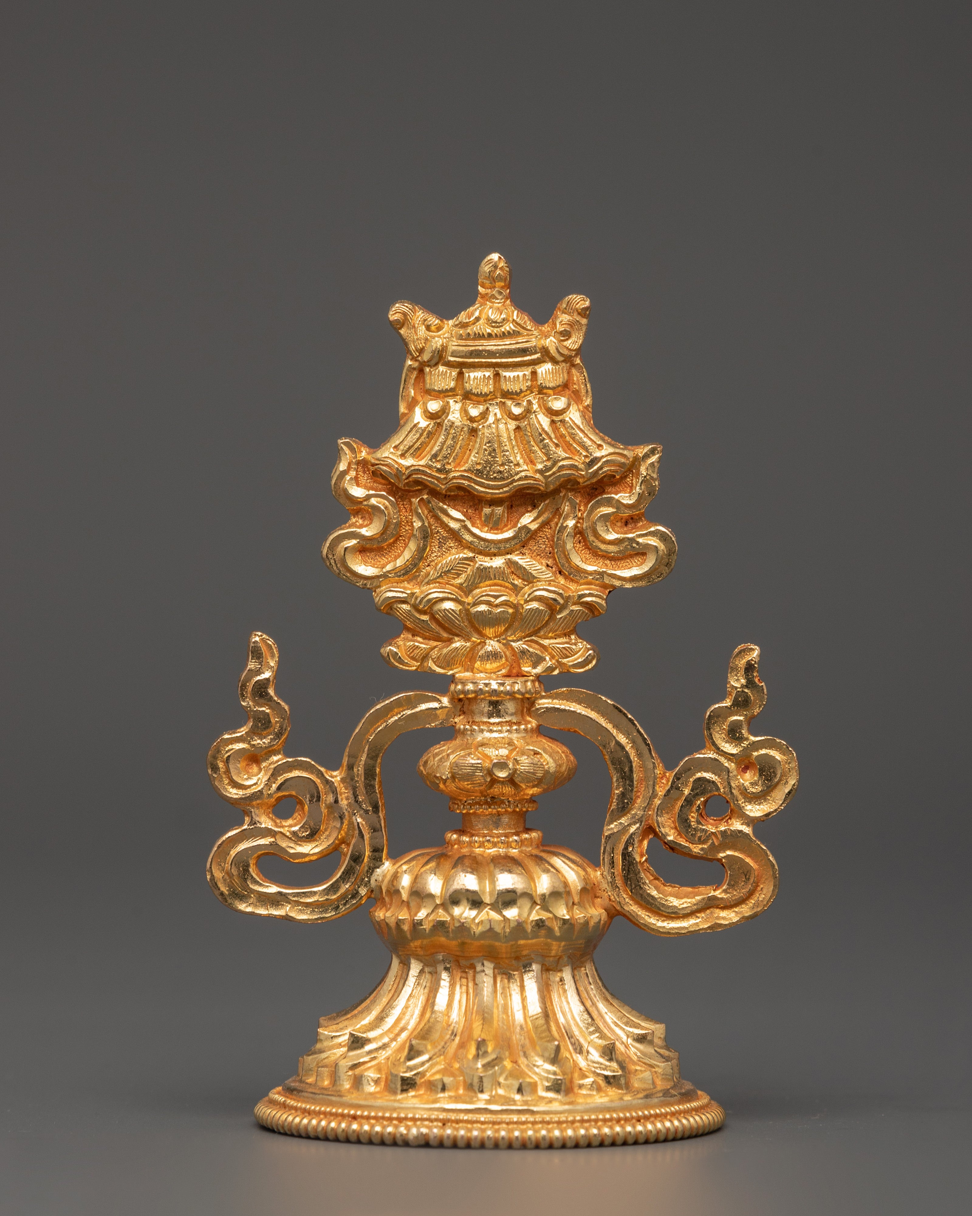Gold Plated Copper 8 Auspicious Symbols | Tibetan Buddhist Altar Decor