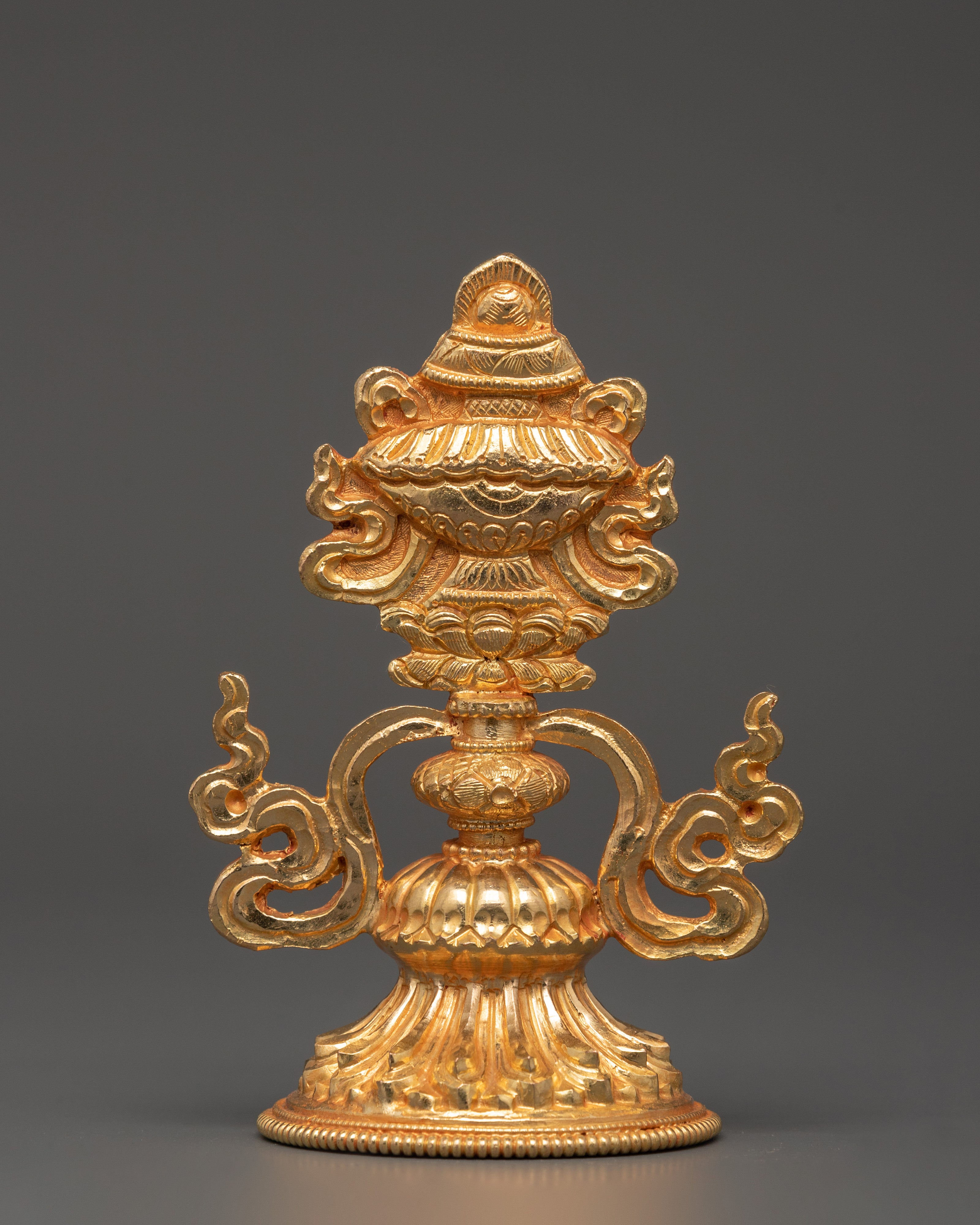 Gold Plated Copper 8 Auspicious Symbols | Tibetan Buddhist Altar Decor