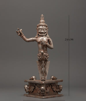 Iron Phurba with Deity Holding Vajra | Tibetan Tantric Ritual Dagger