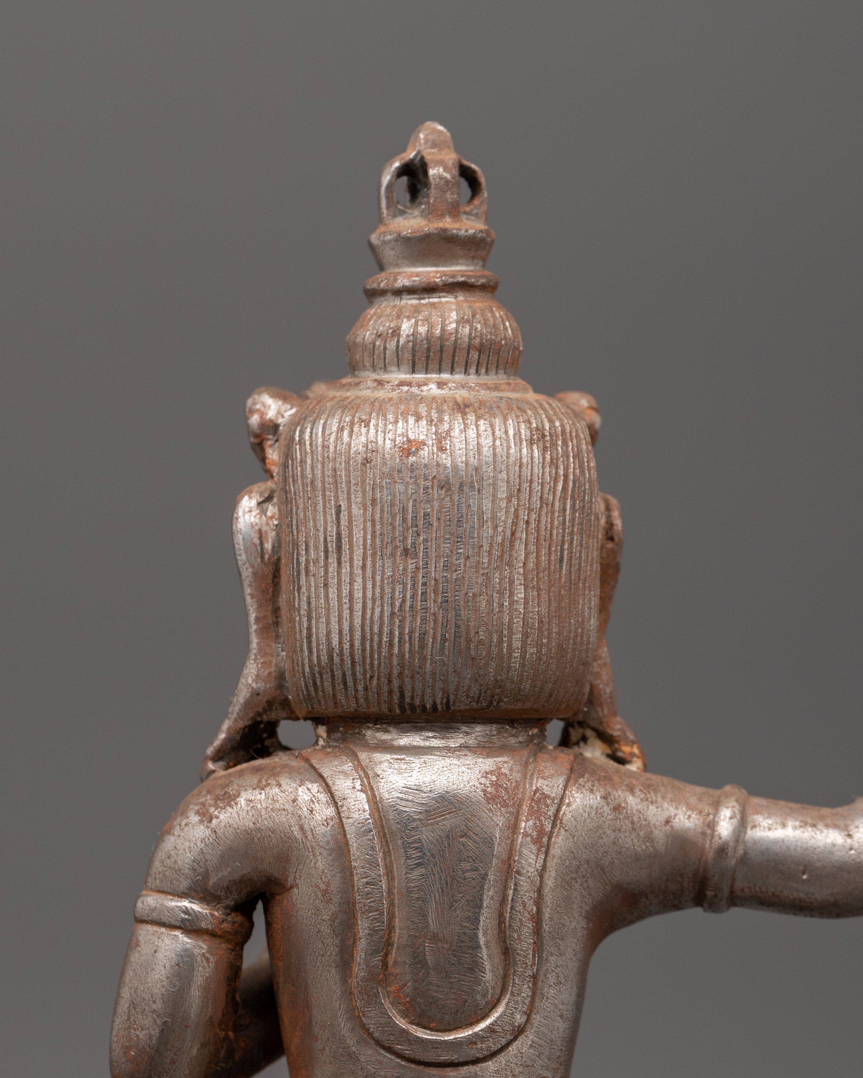 Phurba with a Wrathful Deity Holding Vajra | 25.5cm Ritual Tool