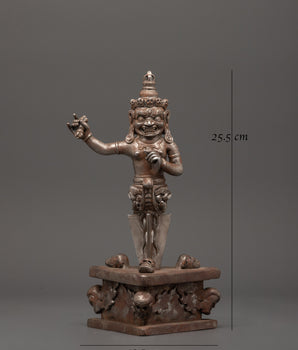 Phurba with a Wrathful Deity Holding Vajra | 25.5cm Ritual Tool