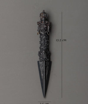 Tibetan Tantric Iron Phurba Dagger | Vajrakilaya Ritual Dagger for Protection
