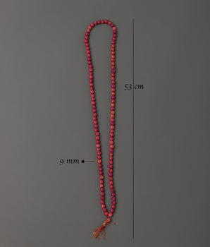 Japa Mala with 9mm Red Beads | Prayer and Meditation Sacred Item