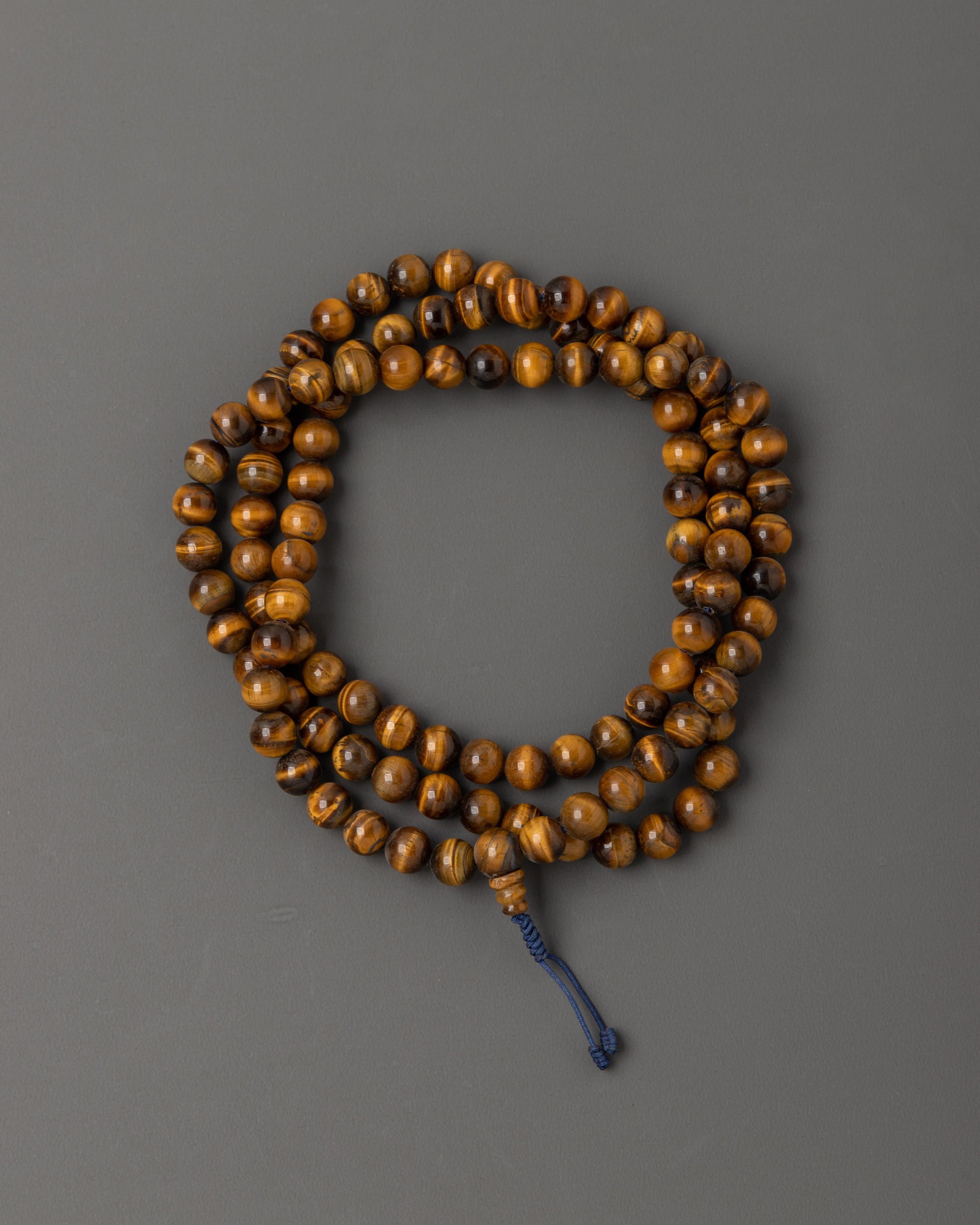 Handmade Buddhist Meditation Mala | Golden Tiger Eye Prayer Beads