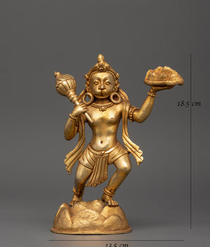 Gold Plated Hanuman Statue | Home Temple Decor