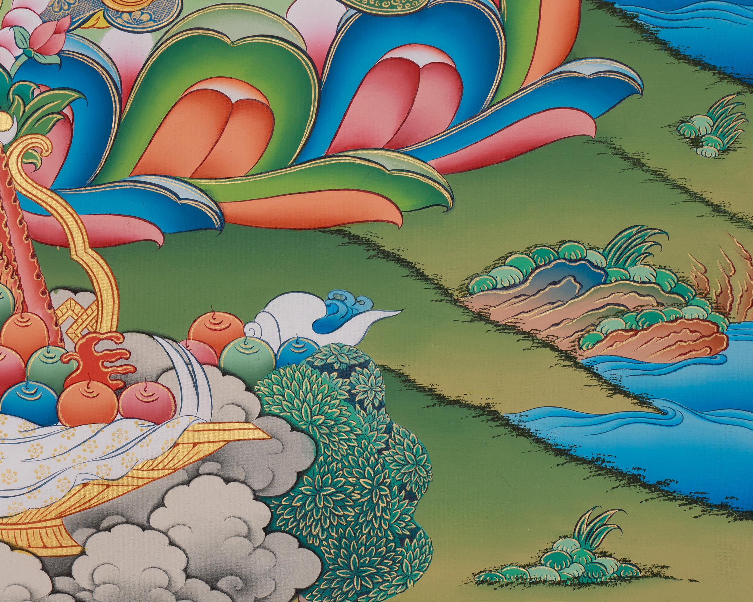 Deity of Wealth Dzambhala Thangka | Spiritual Prosperity And Abundance