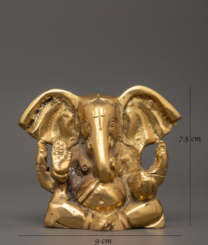 Brass Elephant Head Deity Ganesha Statue | Hindu Deity Decor for Prosperity & Good Luck