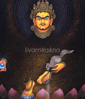 Jambhala Buddha Pauba Painting Print | Traditional Spiritual Canvas Art For Wall Hanging