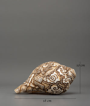Kali Mata Carved Conch | Spiritual Hindu Pooja Conch