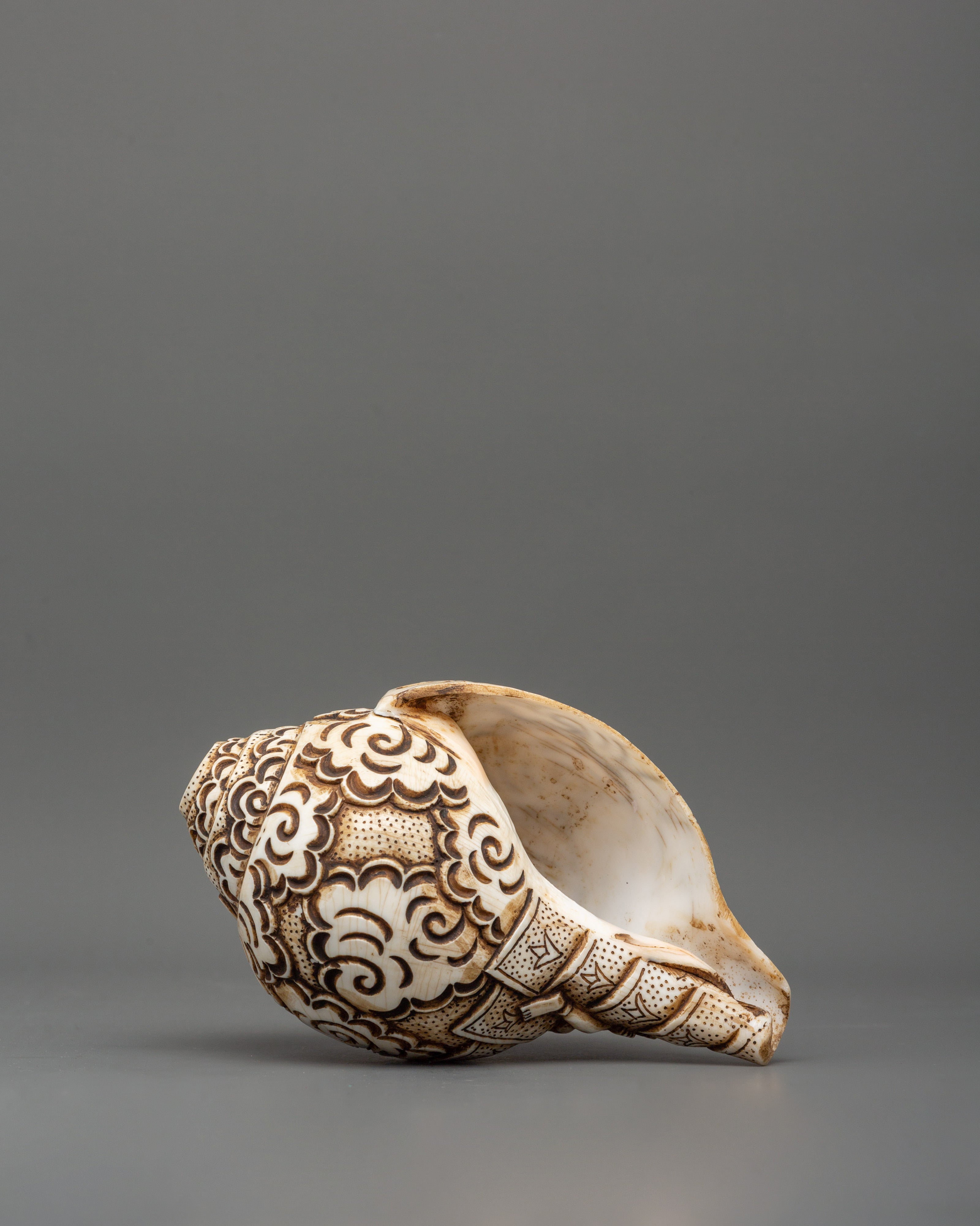 Kali Mata Carved Conch | Spiritual Hindu Pooja Conch