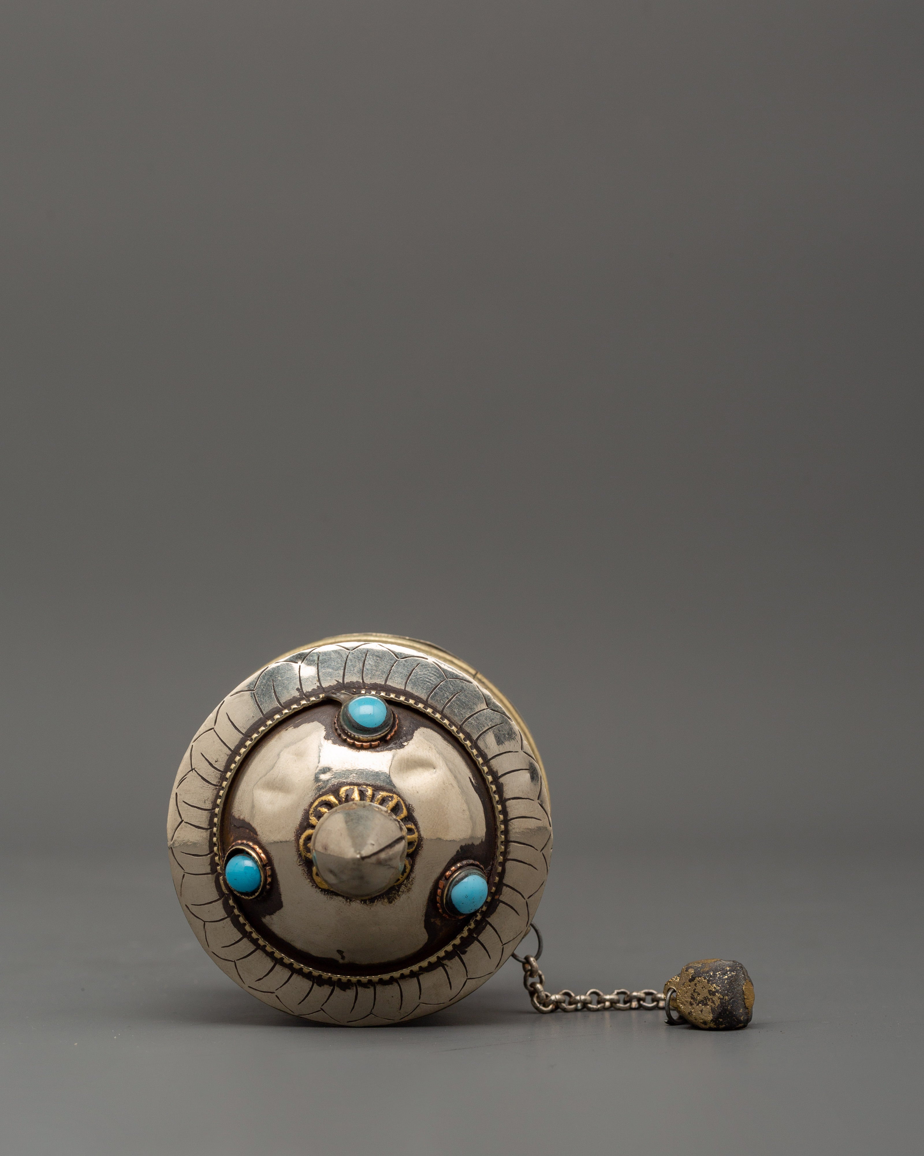 Tibetan Prayer Wheel with Auspicious Symbols | Sacred Religious Tool