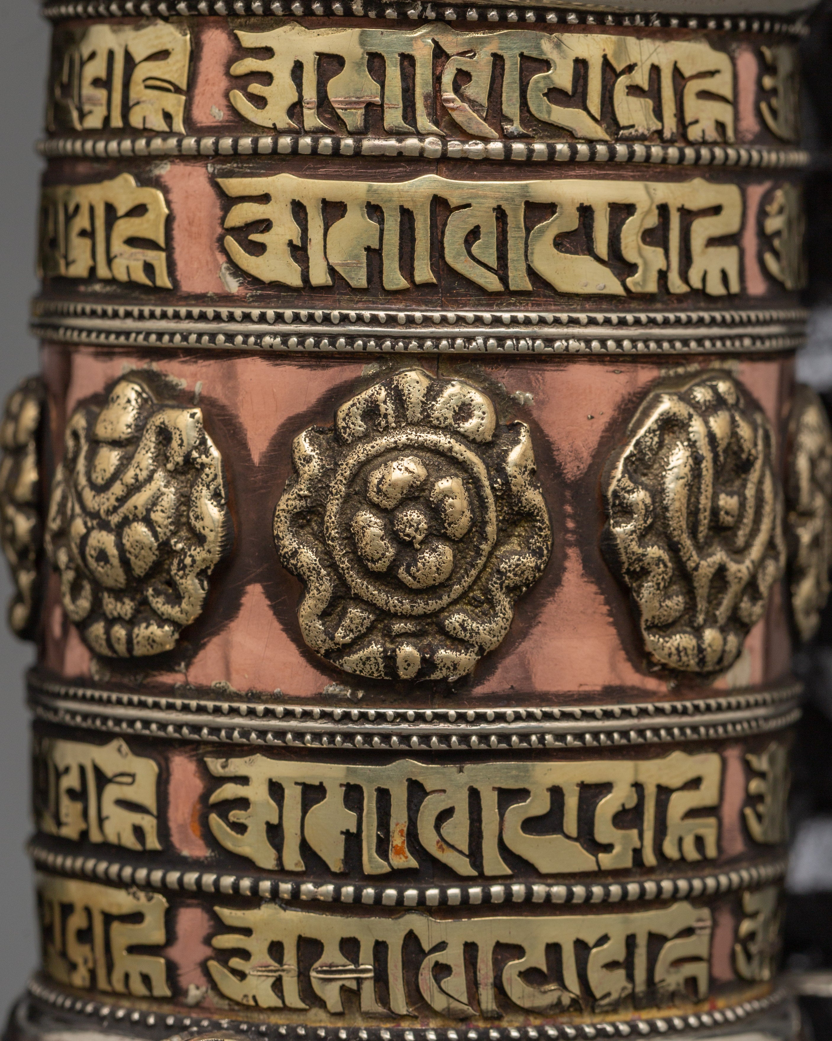 Sacred Tibetan Prayer Wheel | Wood Frame for Ritual Use