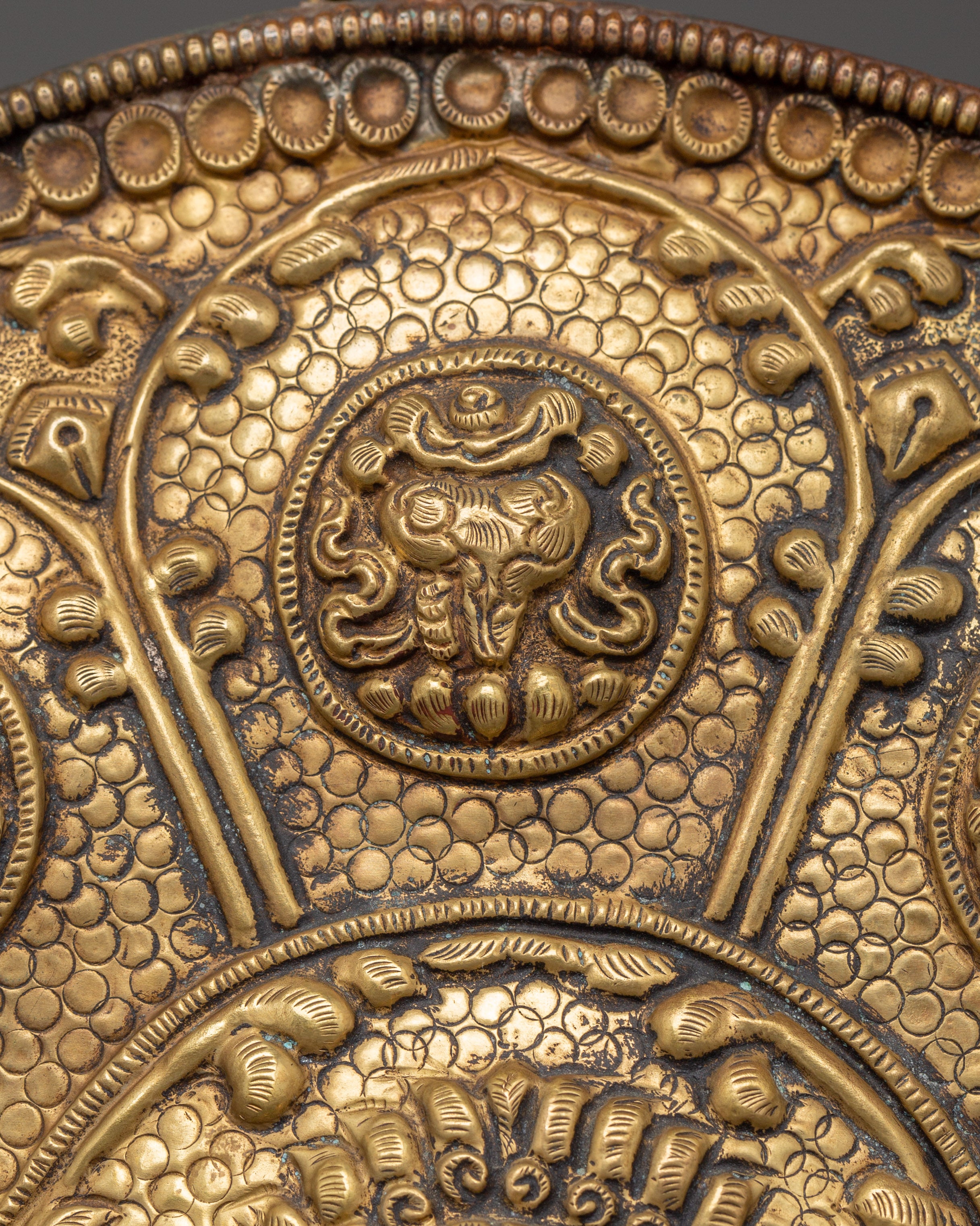 Brass Wall Hanging with Mahakala | Protection and Blessing