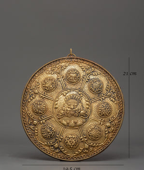 Brass Wall Hanging with Mahakala | Protection and Blessing