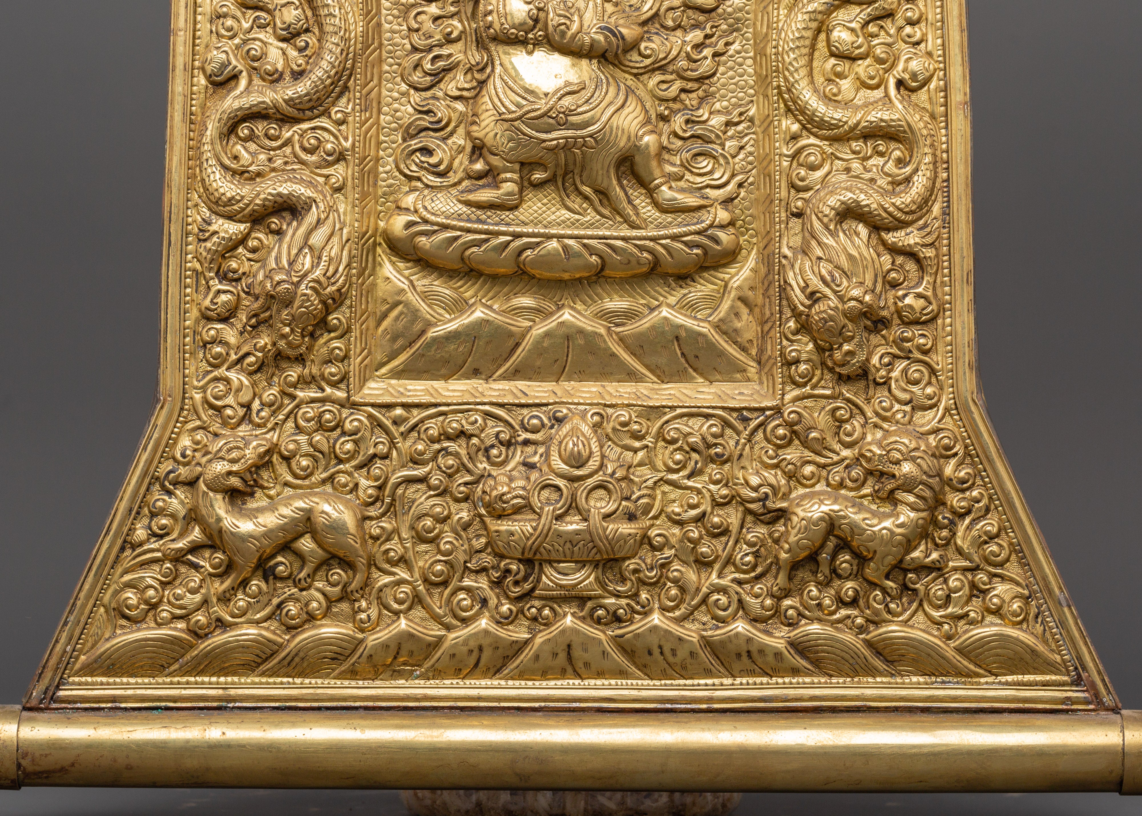 Tibetan Brass Wall Hanging | Ritual Shrine Art