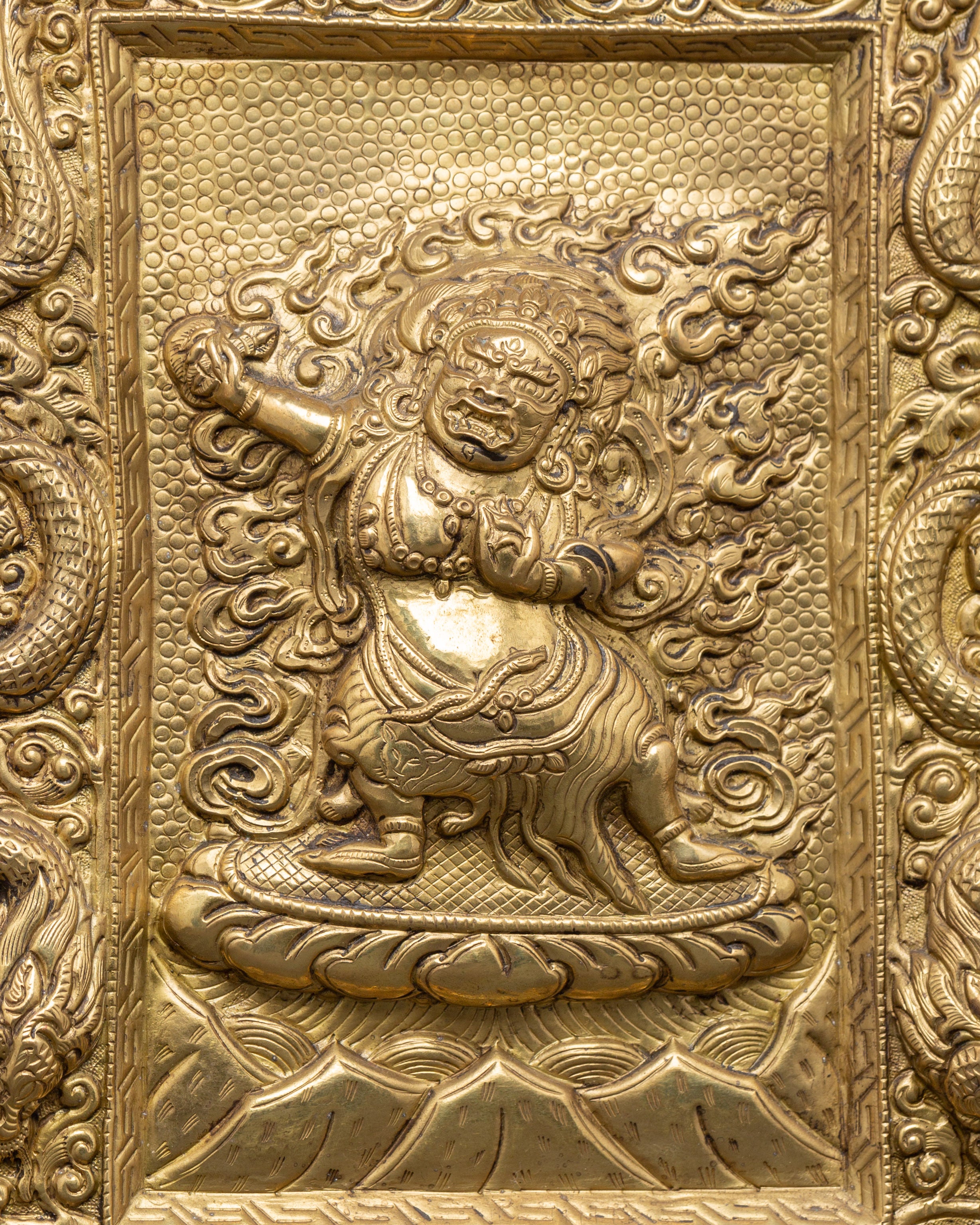 Tibetan Brass Wall Hanging | Ritual Shrine Art