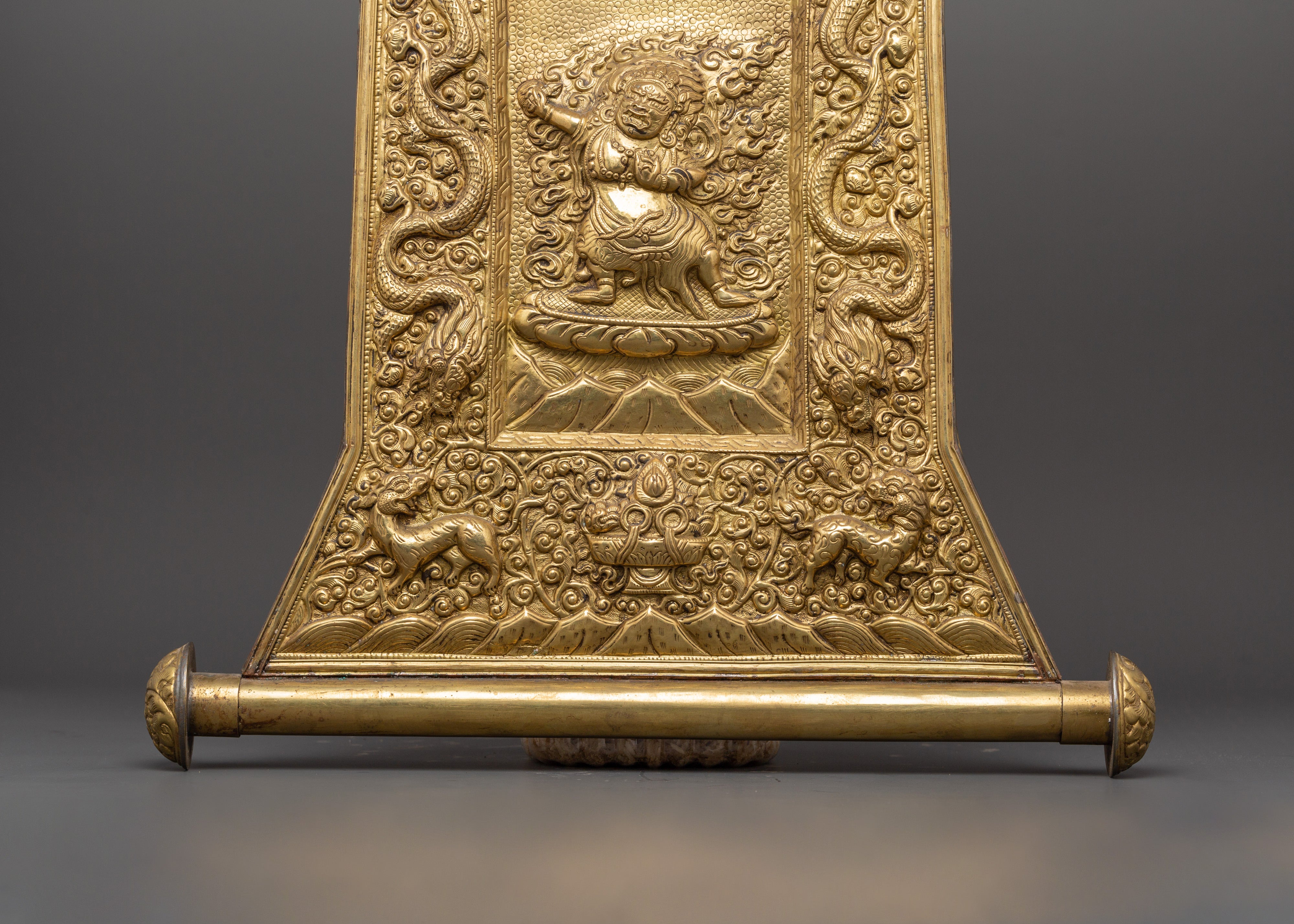 Tibetan Brass Wall Hanging | Ritual Shrine Art
