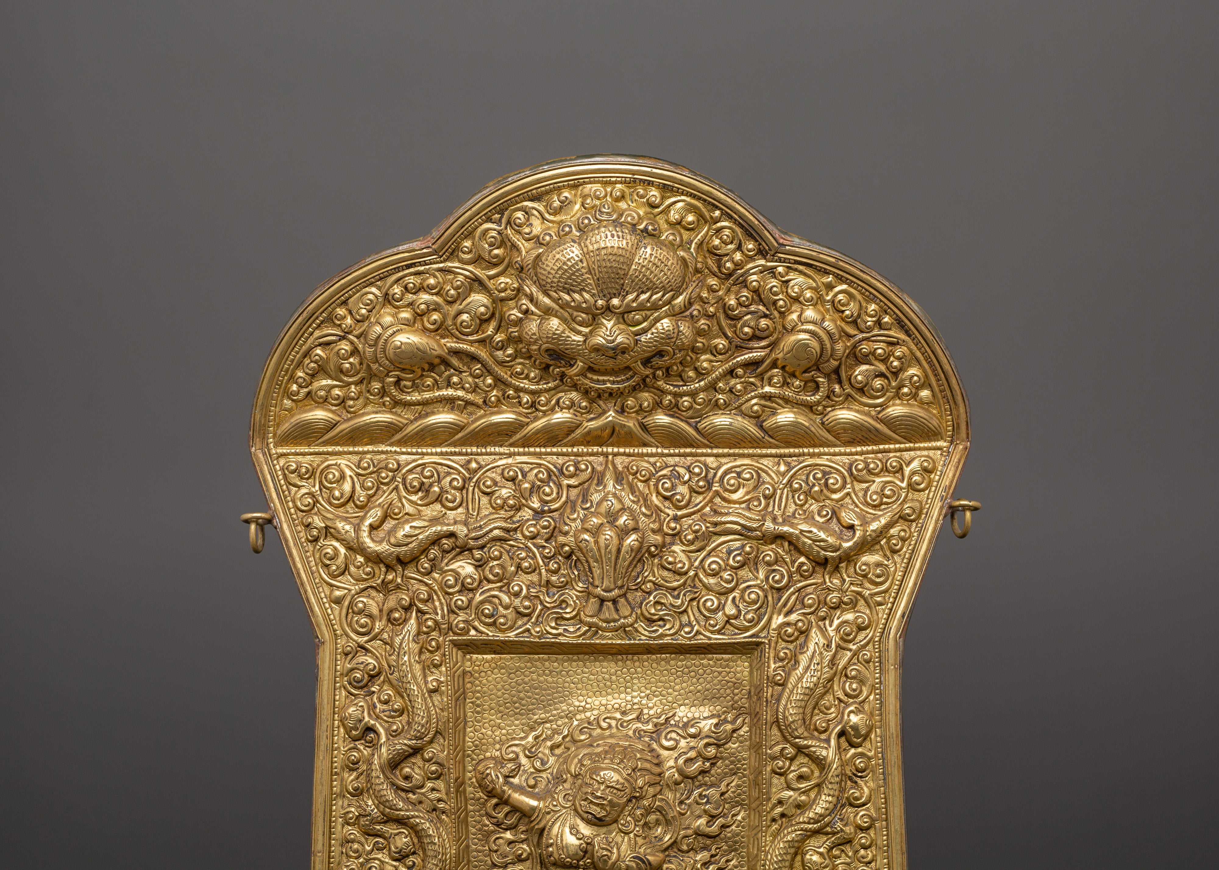 Tibetan Brass Wall Hanging | Ritual Shrine Art
