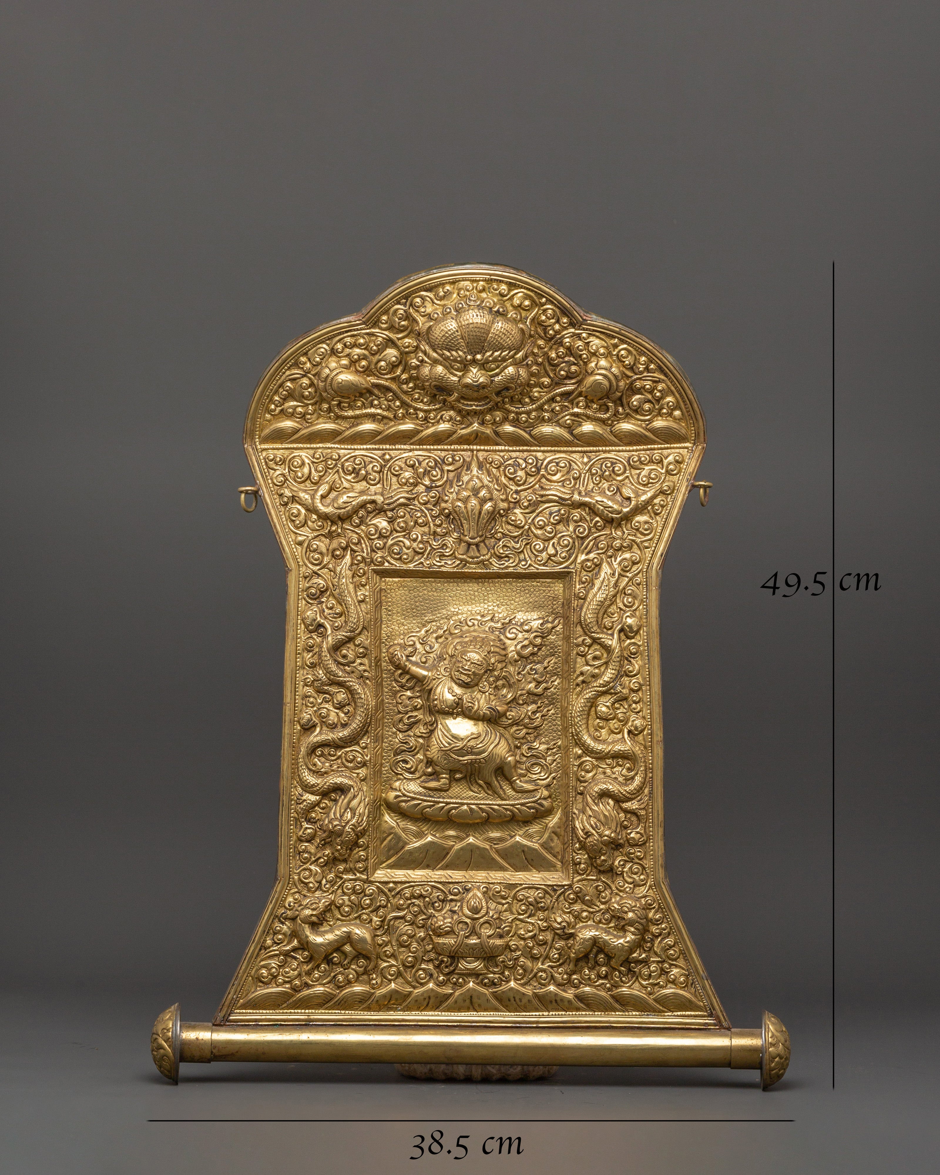 Tibetan Brass Wall Hanging | Ritual Shrine Art