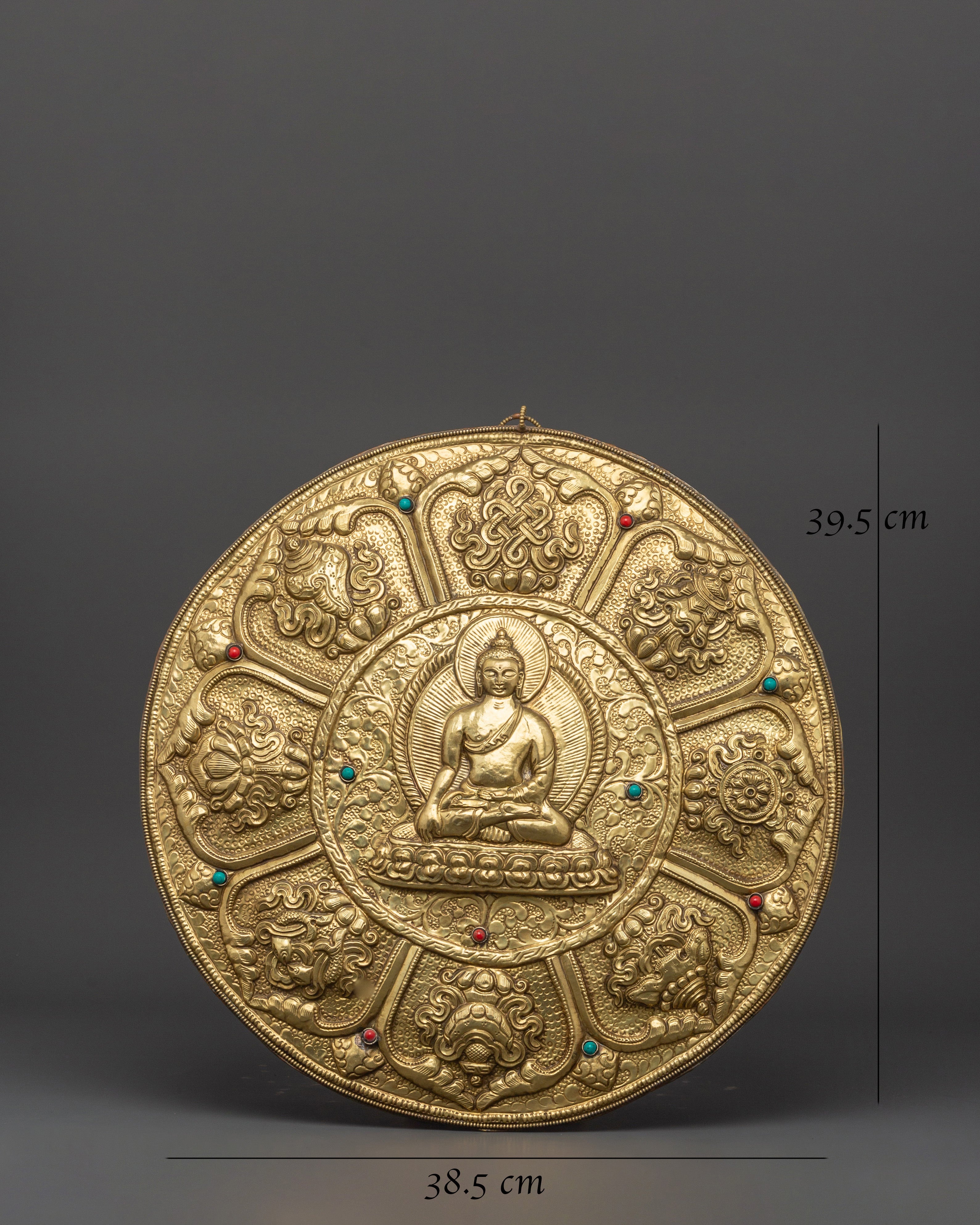 Enlightenment Symbol Wall Hanging | Handcrafted Brass Buddha Wall Art