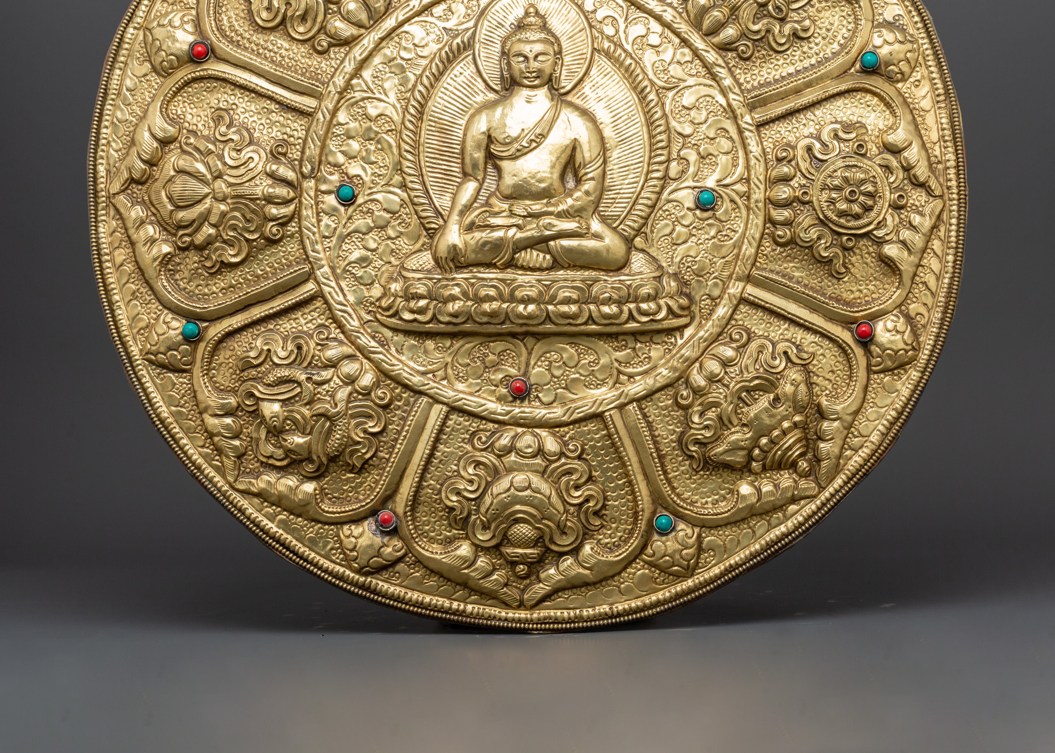 Enlightenment Symbol Wall Hanging | Handcrafted Brass Buddha Wall Art