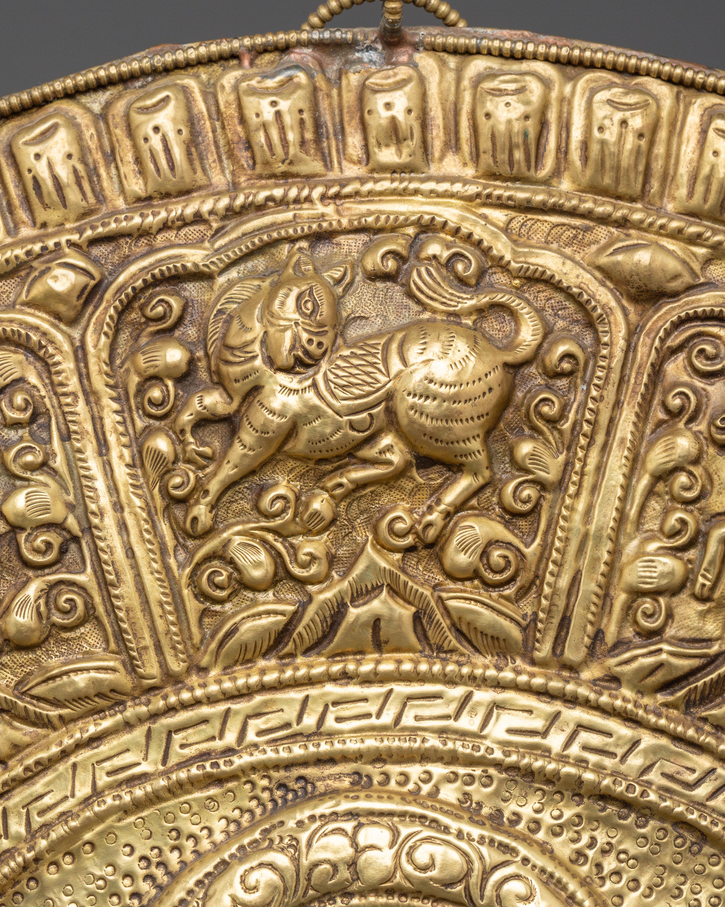 Wall Hanging with Sacred Symbols | Handcrafted Brass Spiritual Decor