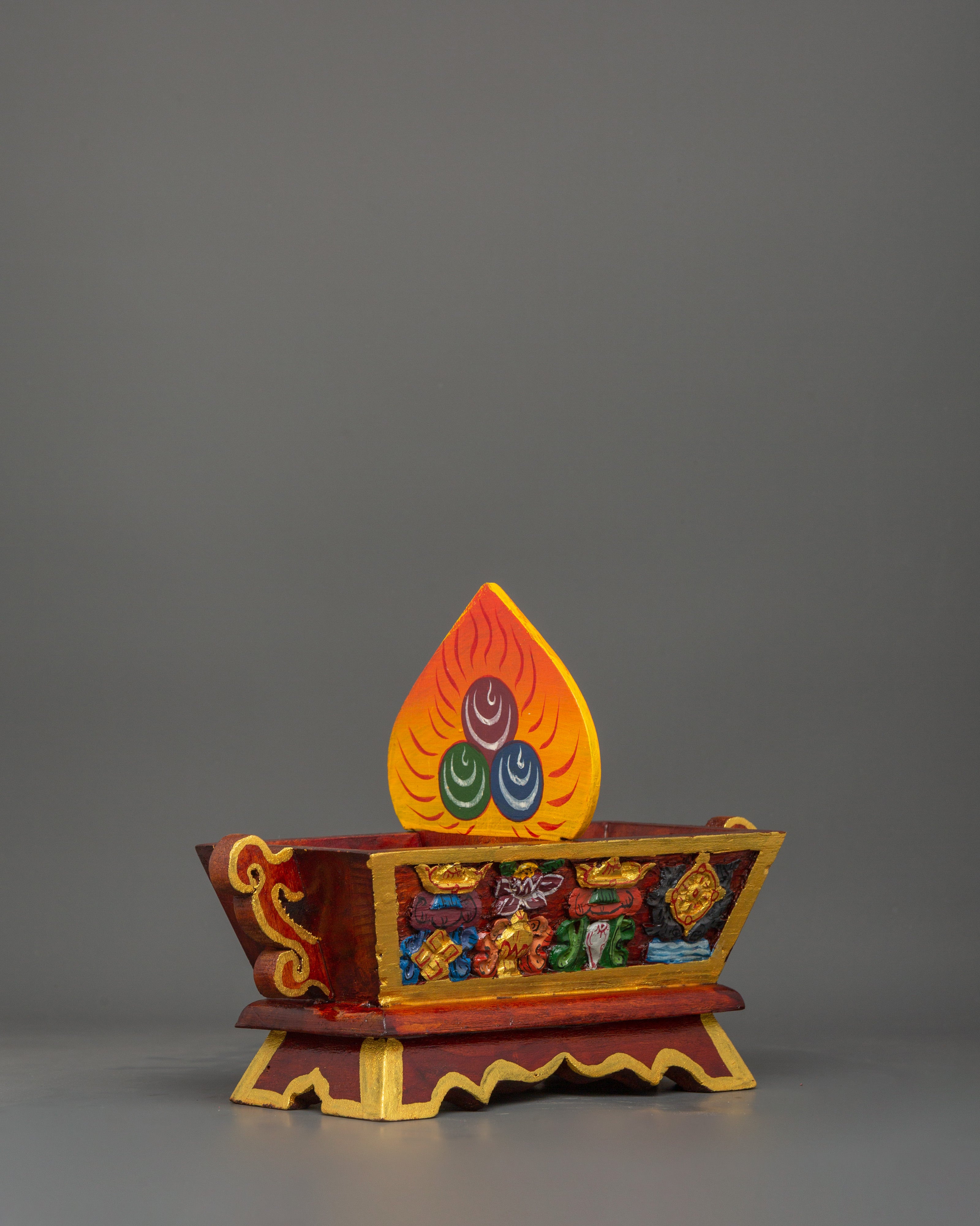 Tibetan Handcrafted Incense Burner | Traditional Wooden Incense Holder
