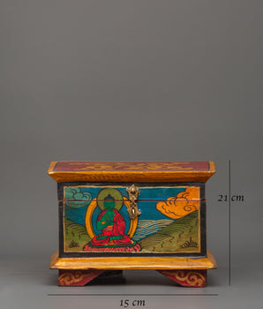 Box with Amoghasiddhi Buddha Painting | Hand-Painted Sacred Storage